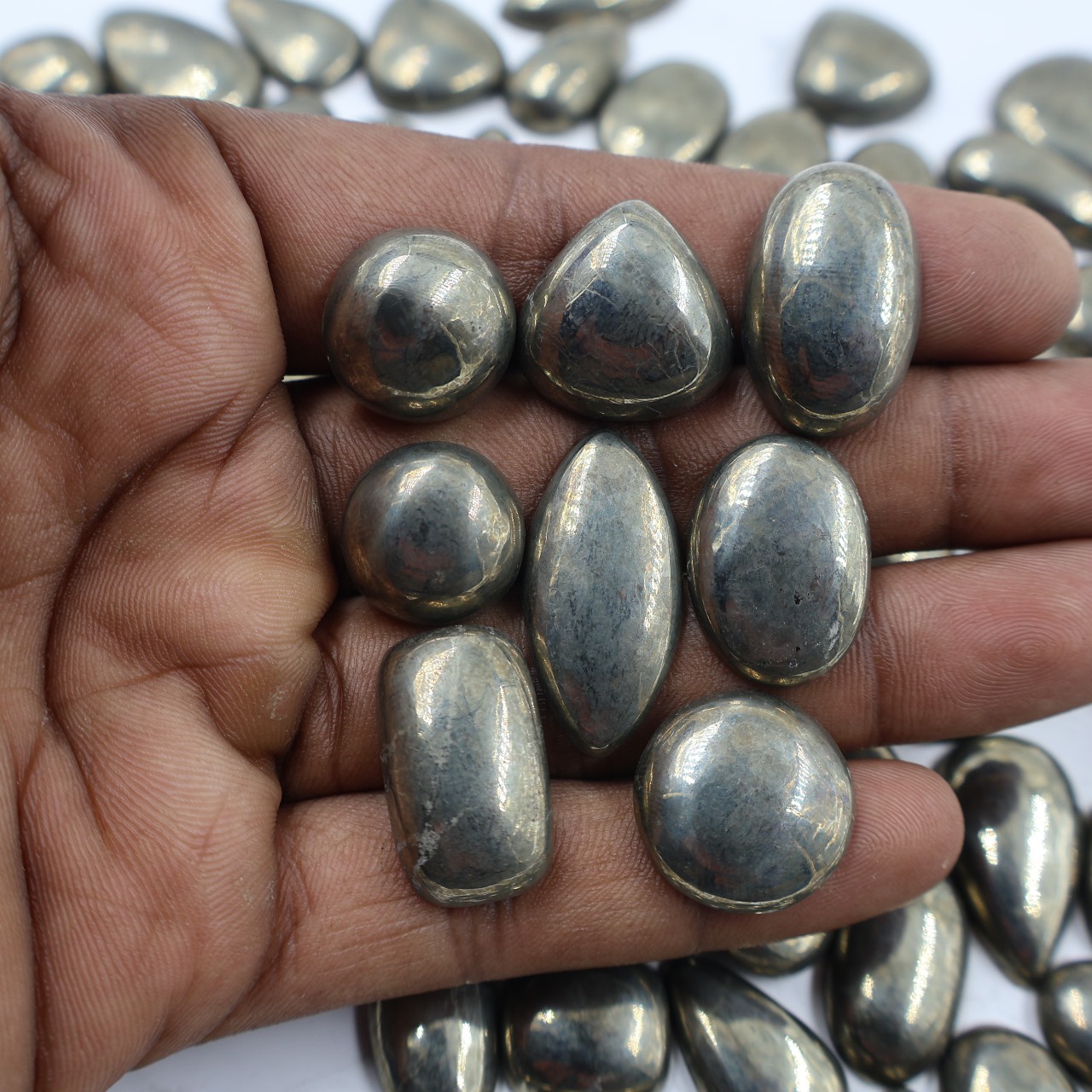Natural Pyrite Mix Shape Gemstone (Cabochon )