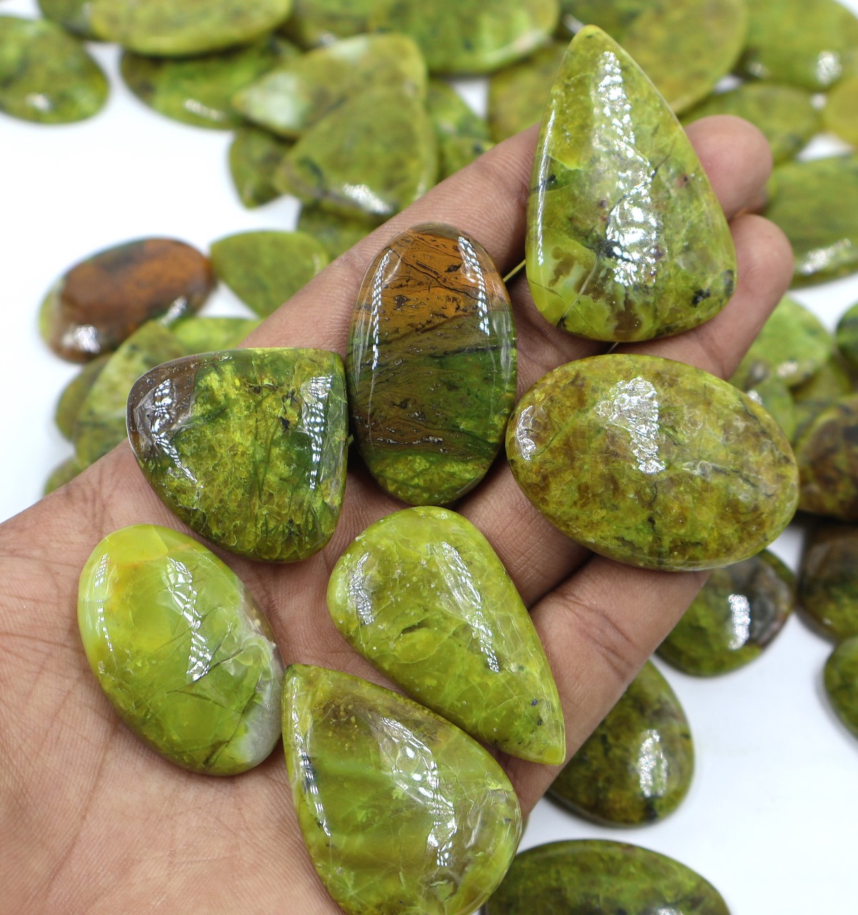 Natural Green Opal Mix Shape Gemstone (Cabochon )