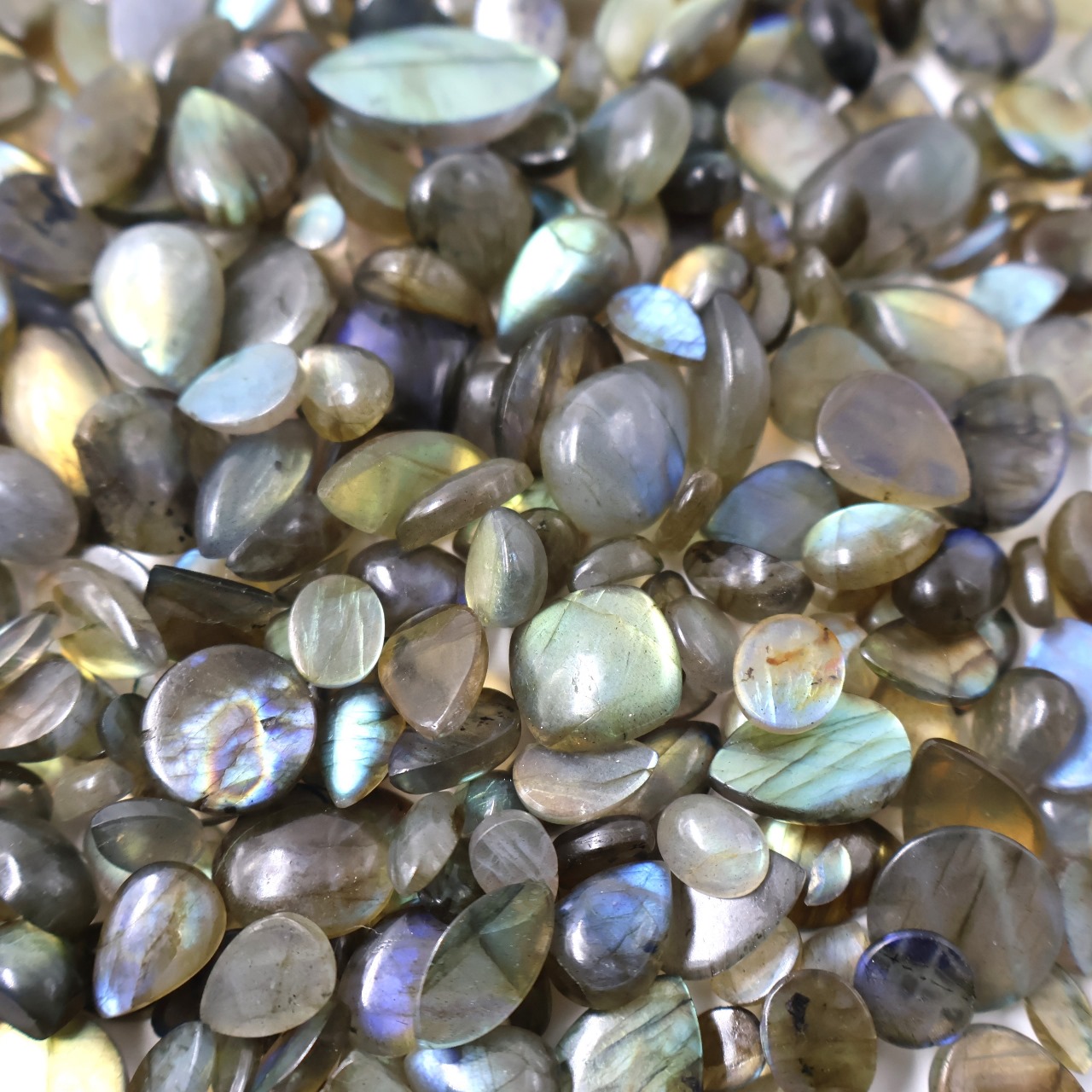 Natural Labradorite Ring  Shape Gemstone (Cabochon )