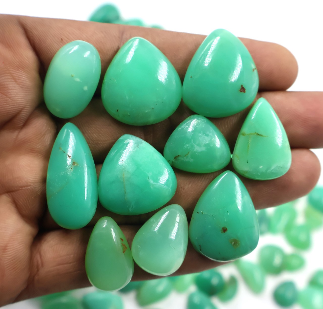 Natural Chrysoprase Mix Shape Gemstone (Cabochon )