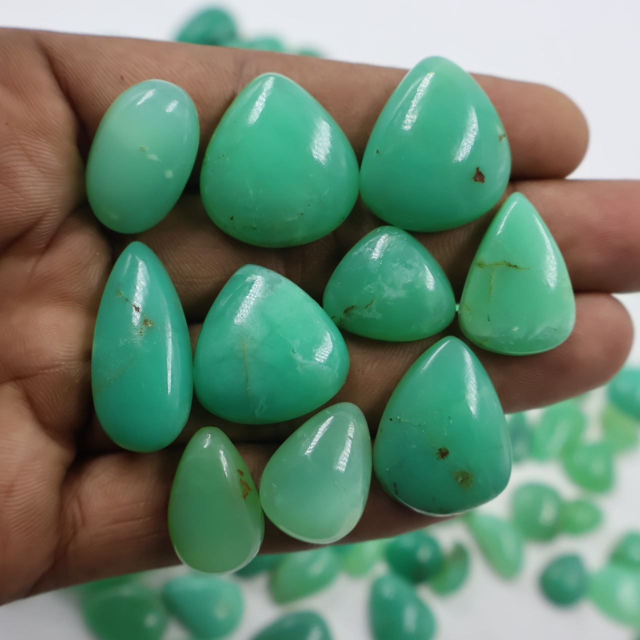 Natural Chrysoprase Mix Shape Gemstone (Cabochon )