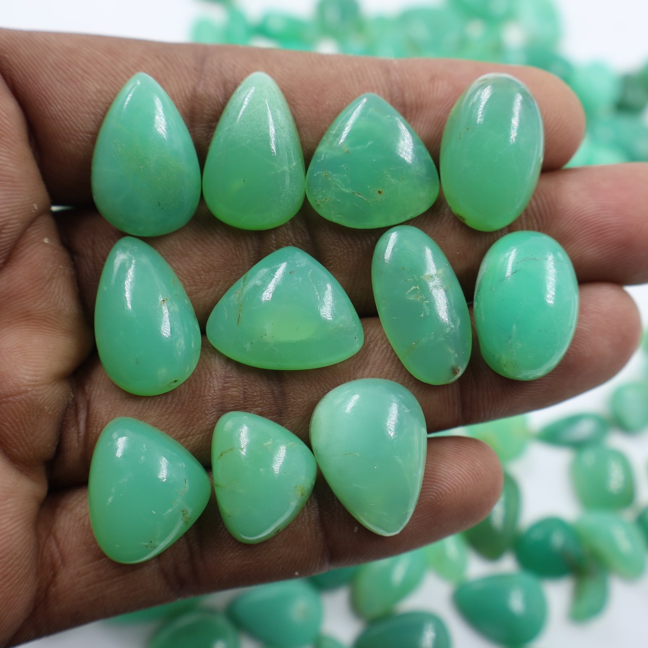 Natural Chrysoprase Mix Shape Gemstone (Cabochon )