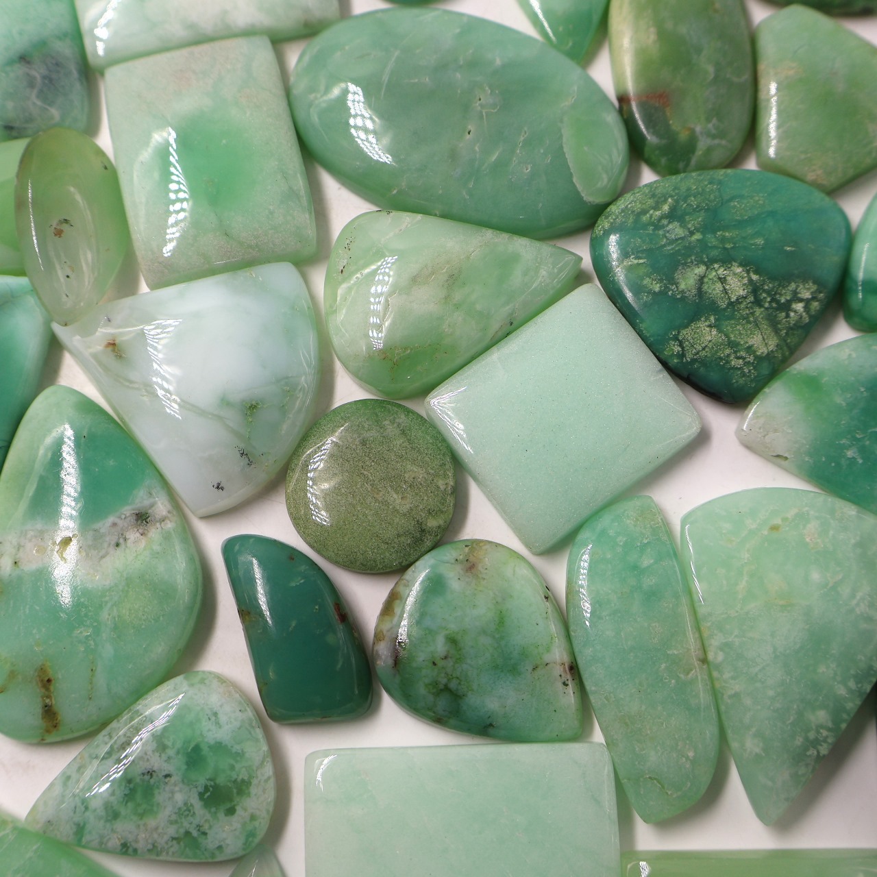 Natural Chrysoprase Mix Shape Gemstone (Cabochon )