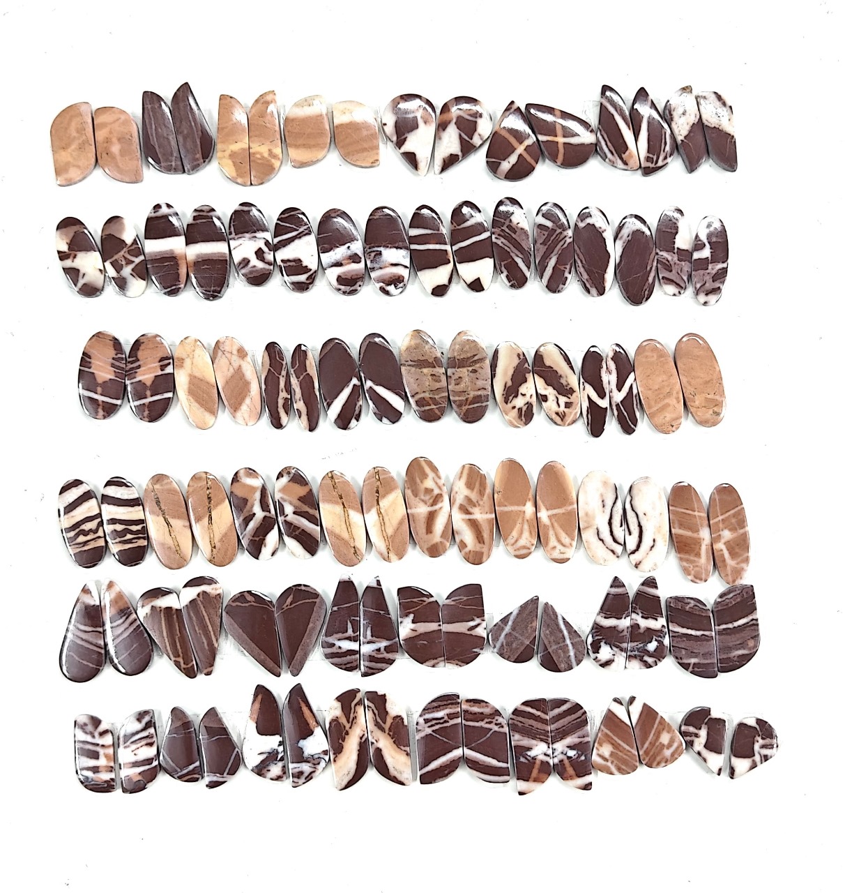 Natural Coffee Jasper Pairs Gemstone Mix Shape Wholesale lot