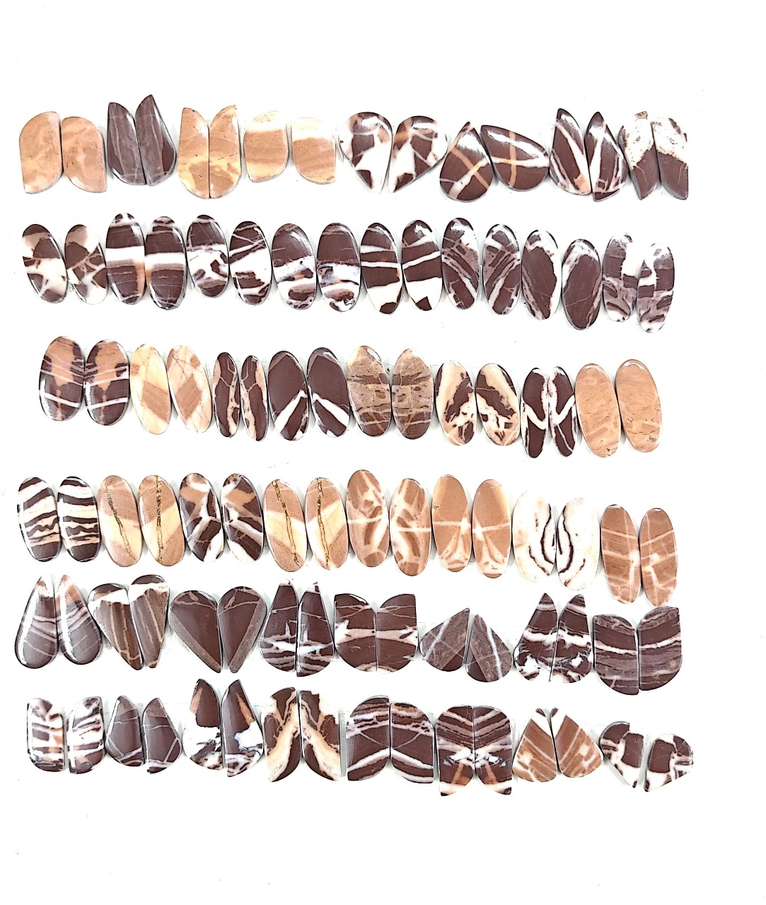 Natural Coffee Jasper Pairs Gemstone Mix Shape Wholesale lot