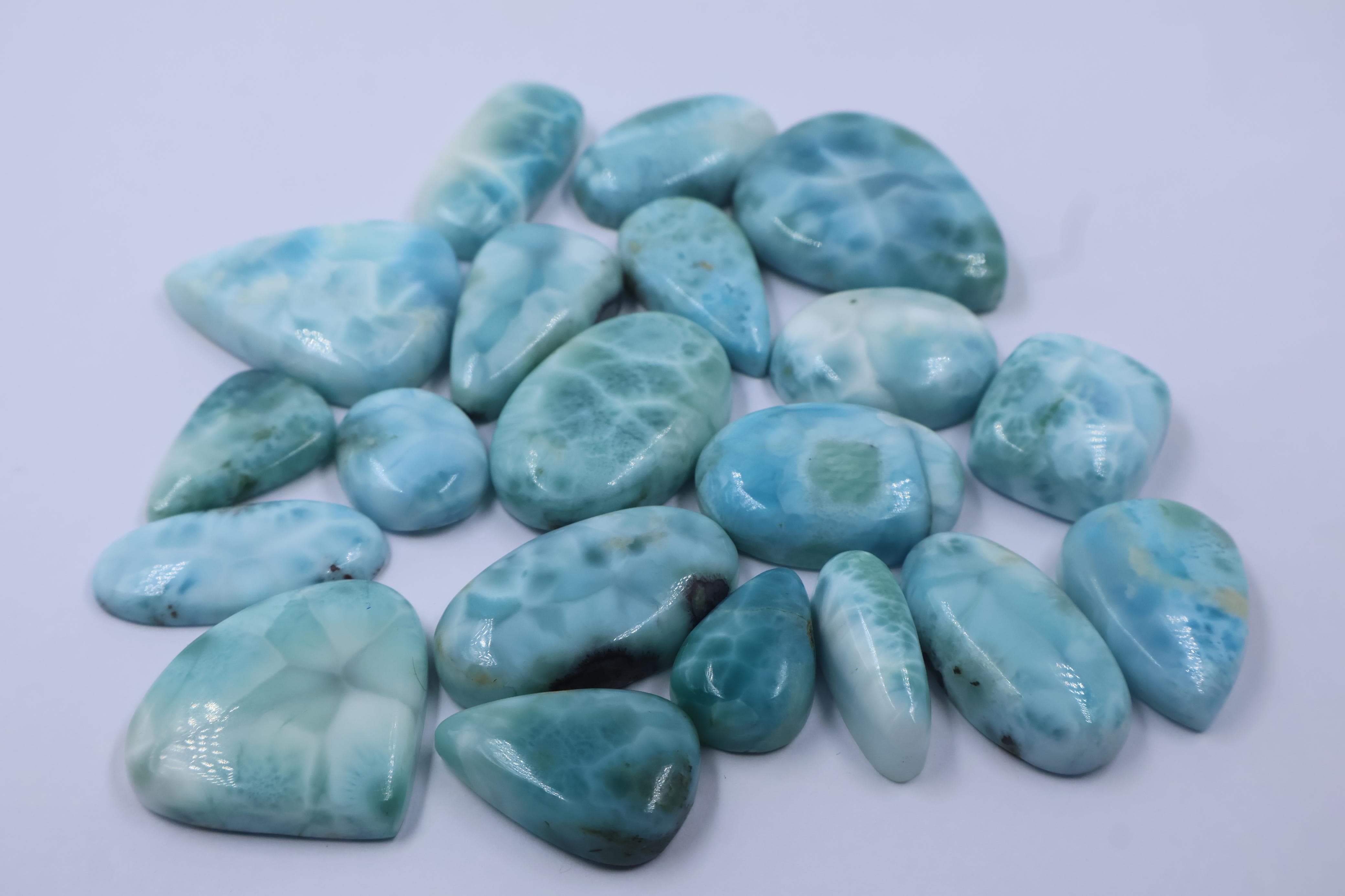 Natural Larimar Mix Shape Gemstone (Cabochon ) Larimar 