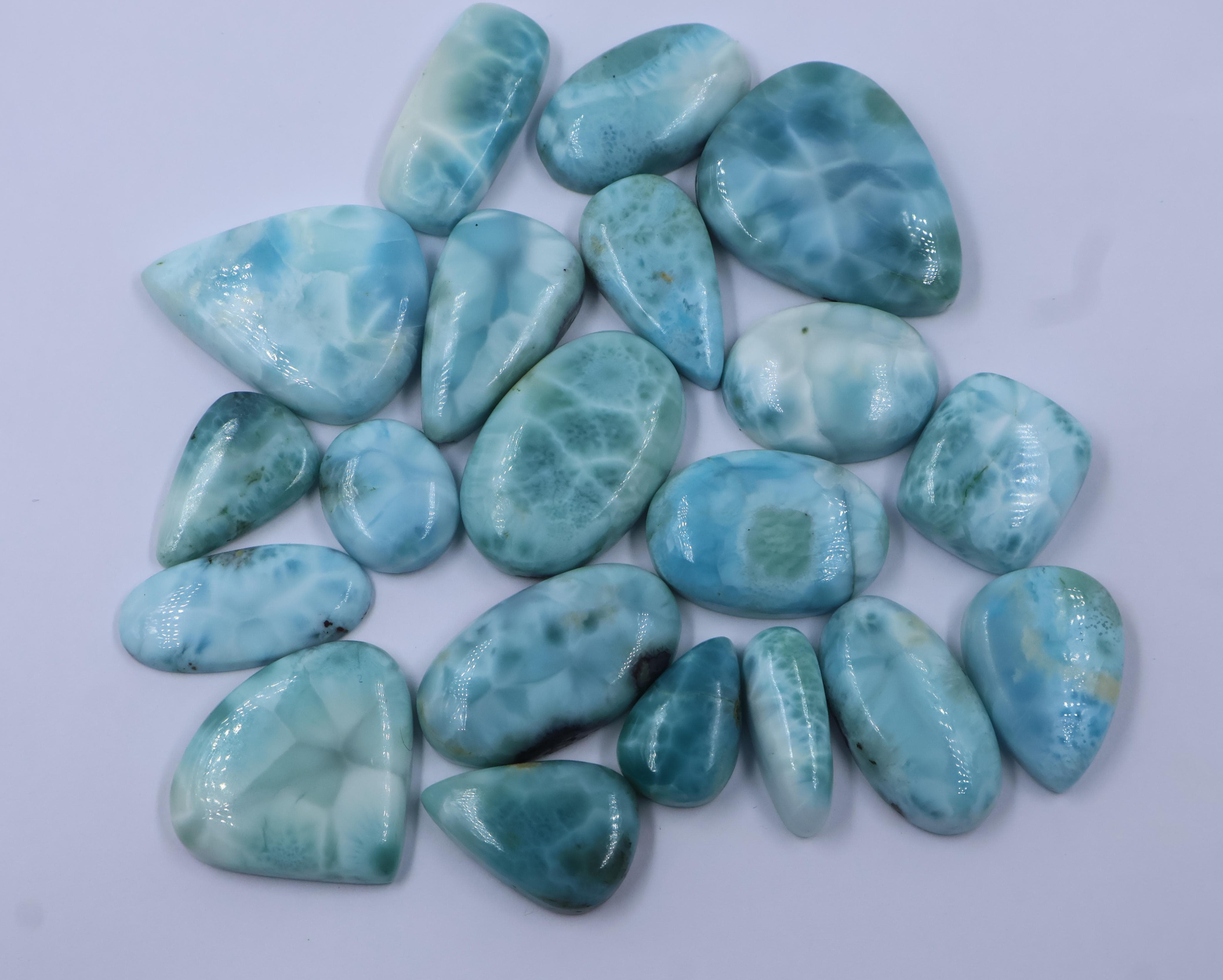 Natural Larimar Mix Shape Gemstone (Cabochon ) Larimar 