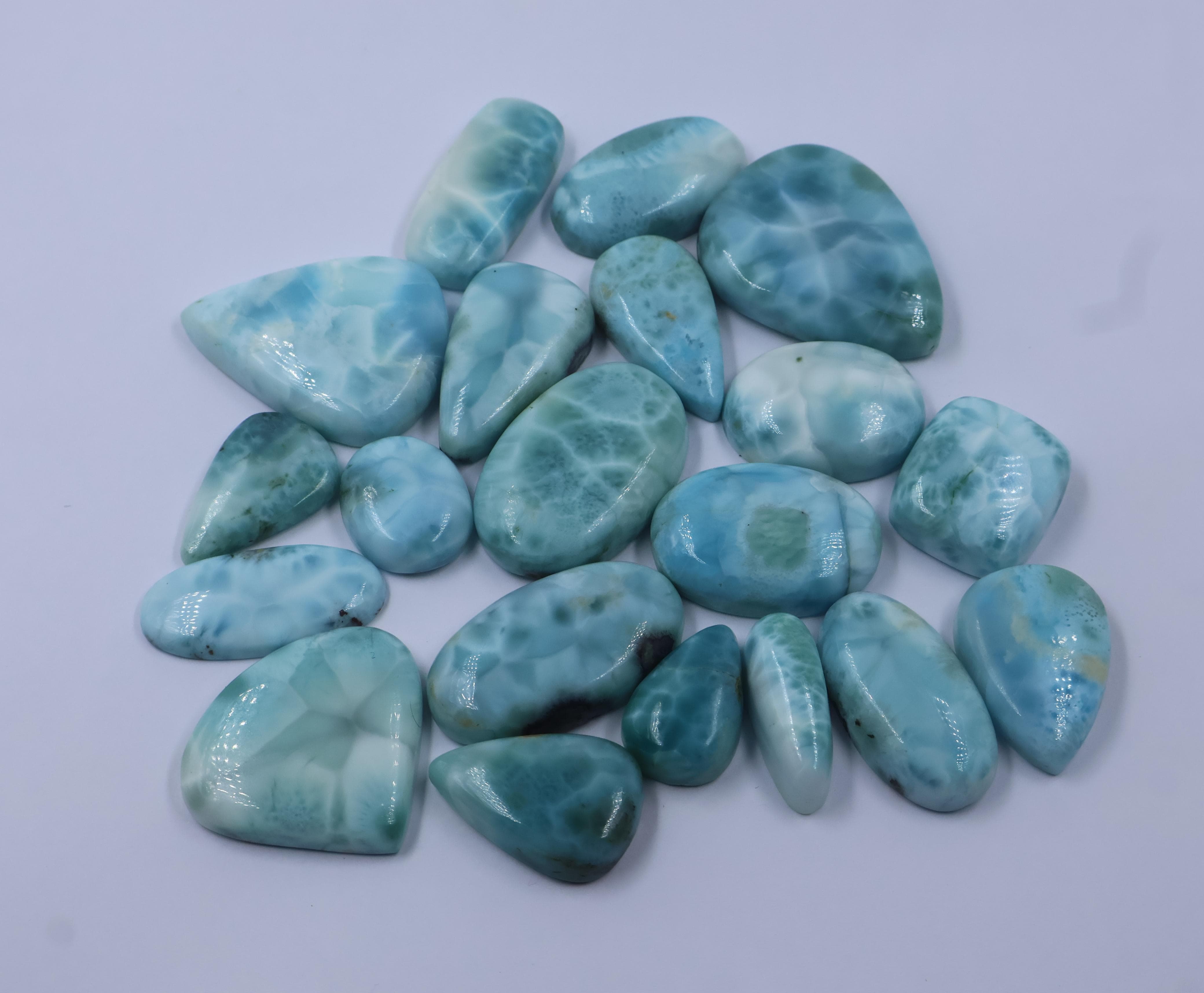 Natural Larimar Mix Shape Gemstone (Cabochon ) Larimar 