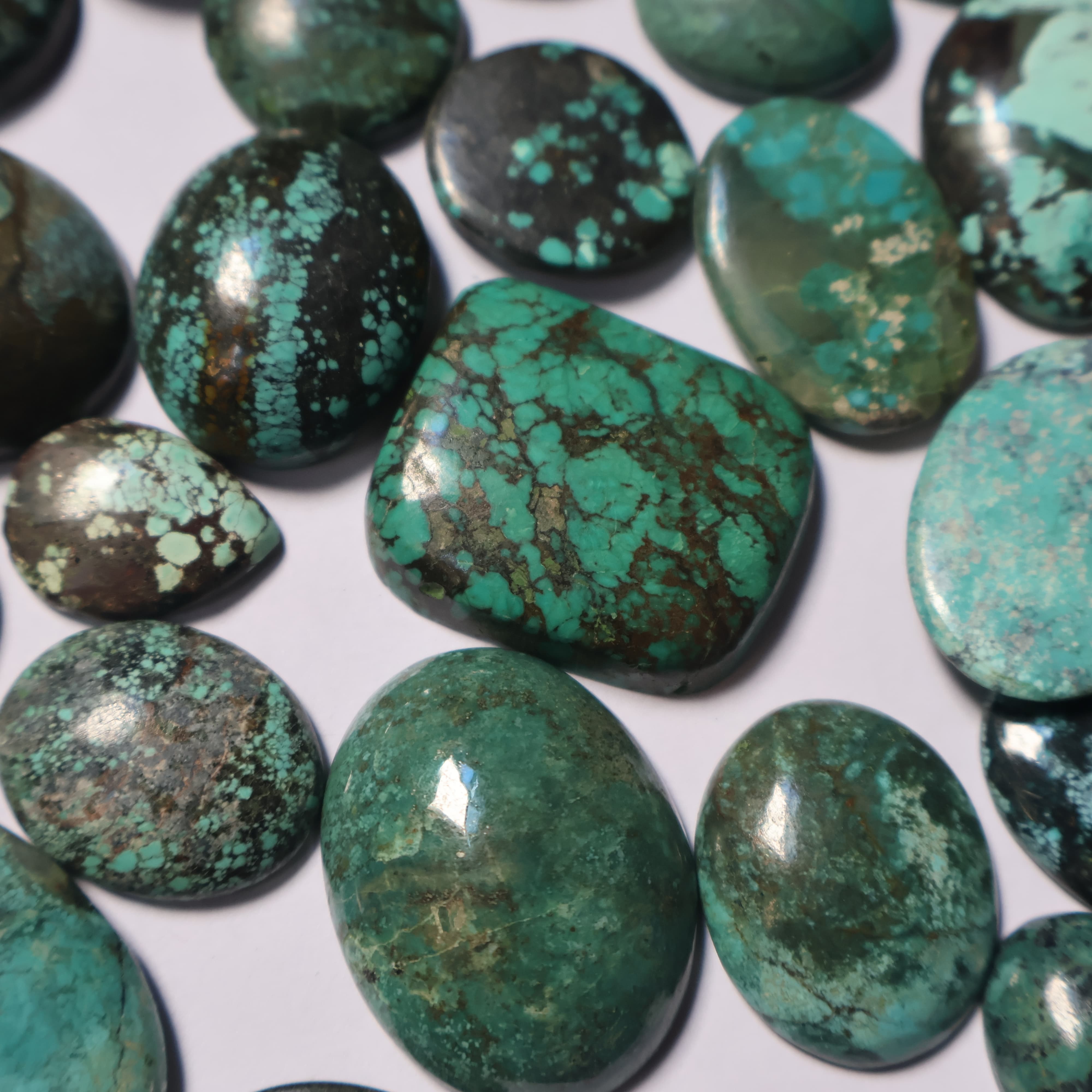 Natural Green Tibbati turquoise Mix Shape -Size Gemstone (Cabochon ) turquoise 