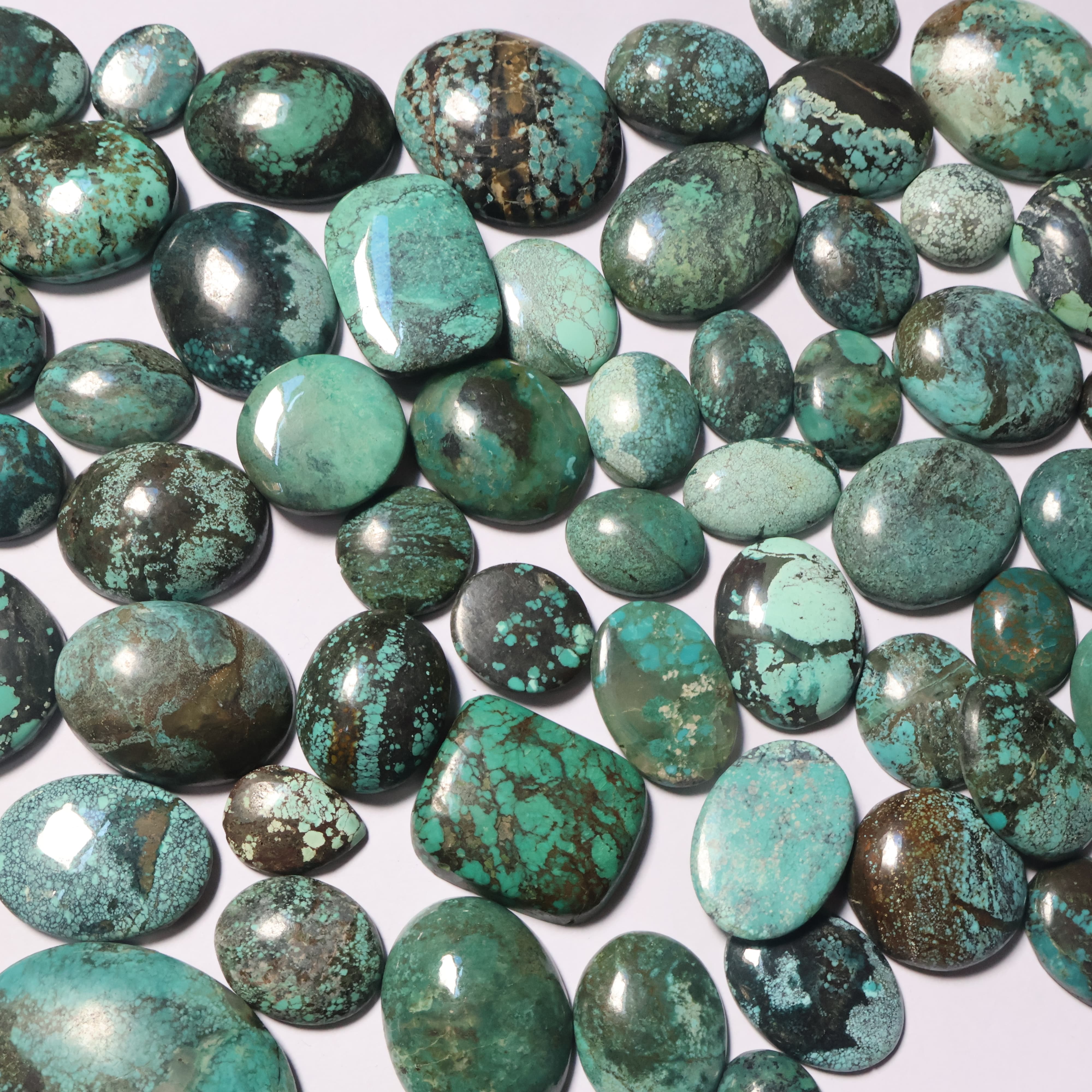 Natural Green Tibbati turquoise Mix Shape -Size Gemstone (Cabochon ) turquoise 