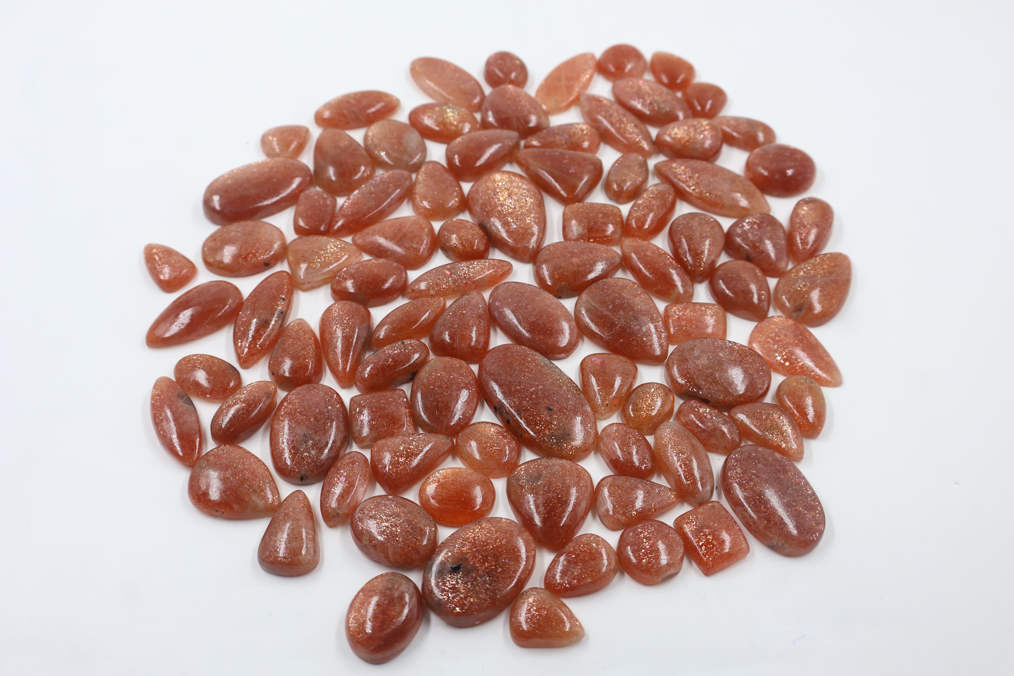 Natural Sunstone  Mix Shape -Size Gemstone (Cabochon ) Sunstone  