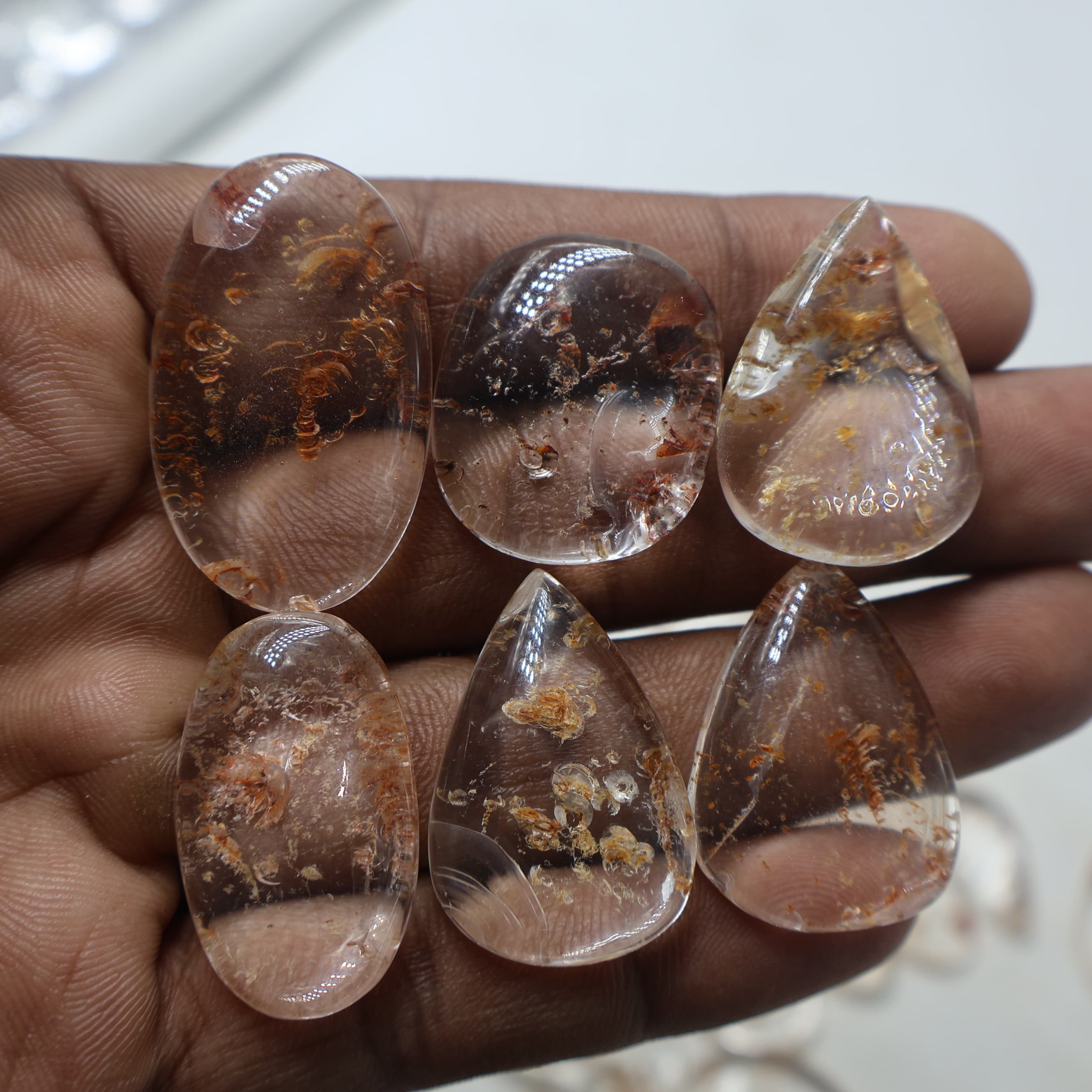 Natural Garden Quartz Mix Shape -Size Gemstone (Cabochon ) Garden Quartz