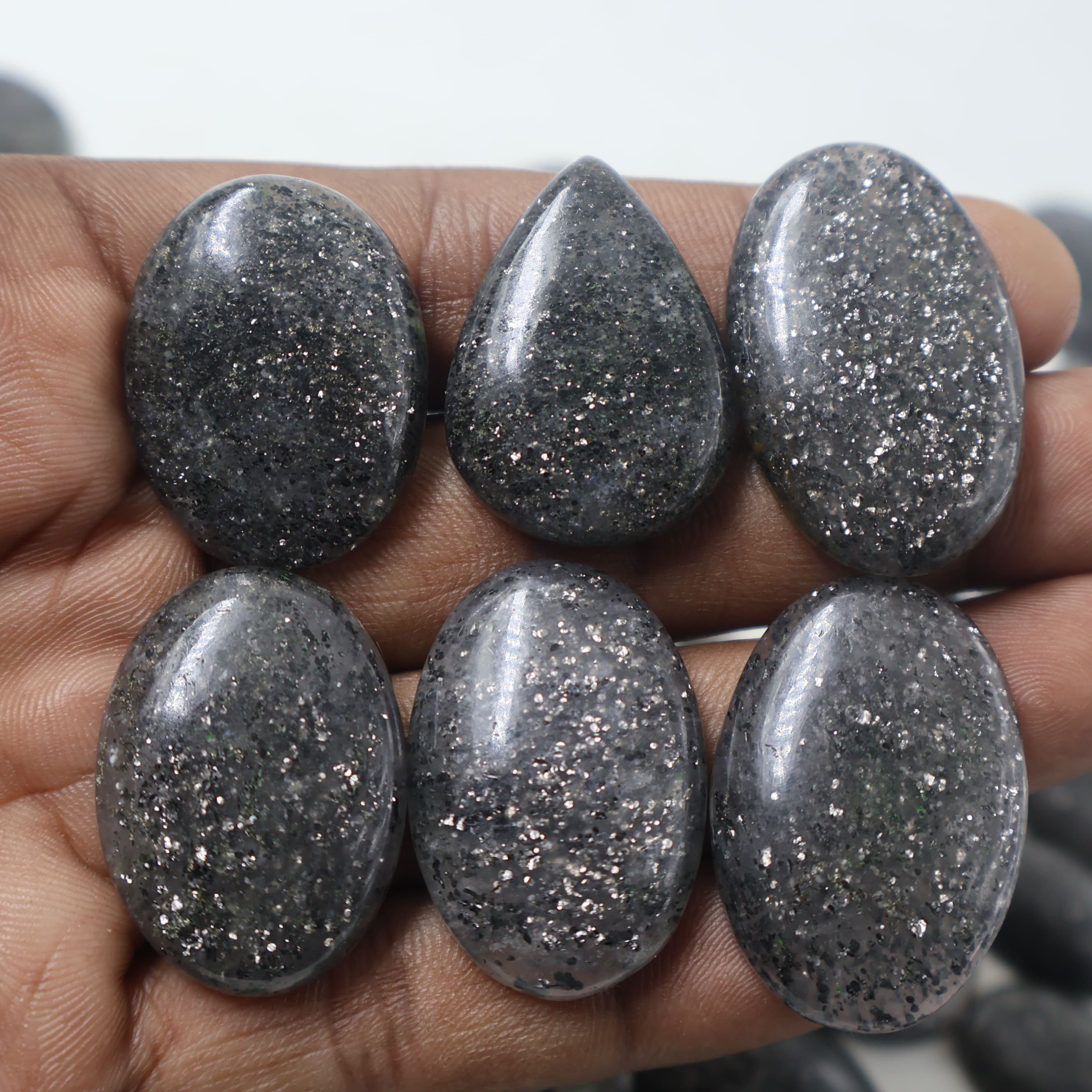 Natural Black Sunstone  Mix Shape -Size Gemstone (Cabochon ) Black Sunstone