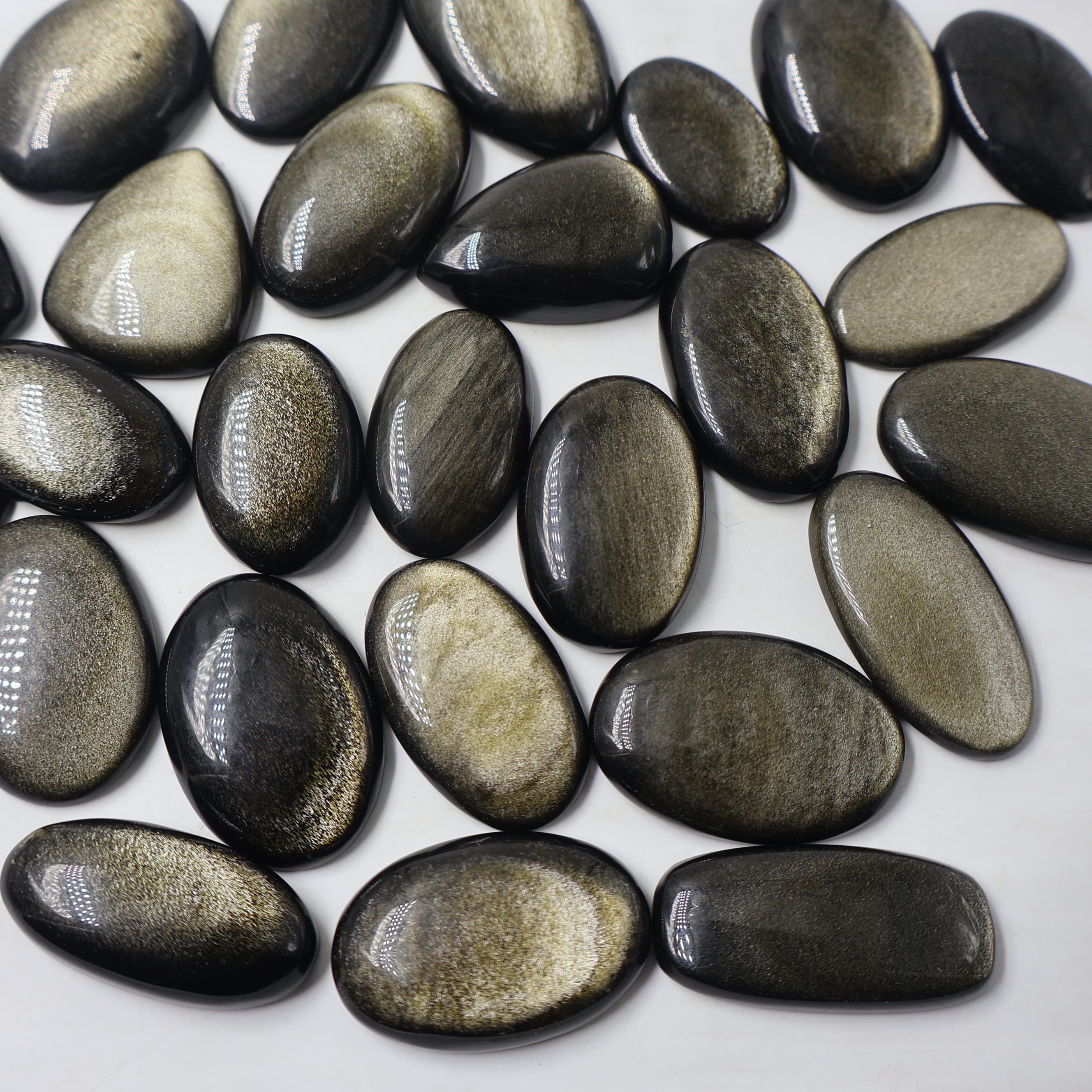 Natural Golden Obsidian Mix Shape -Size Gemstone (Cabochon )  Golden Obsidian