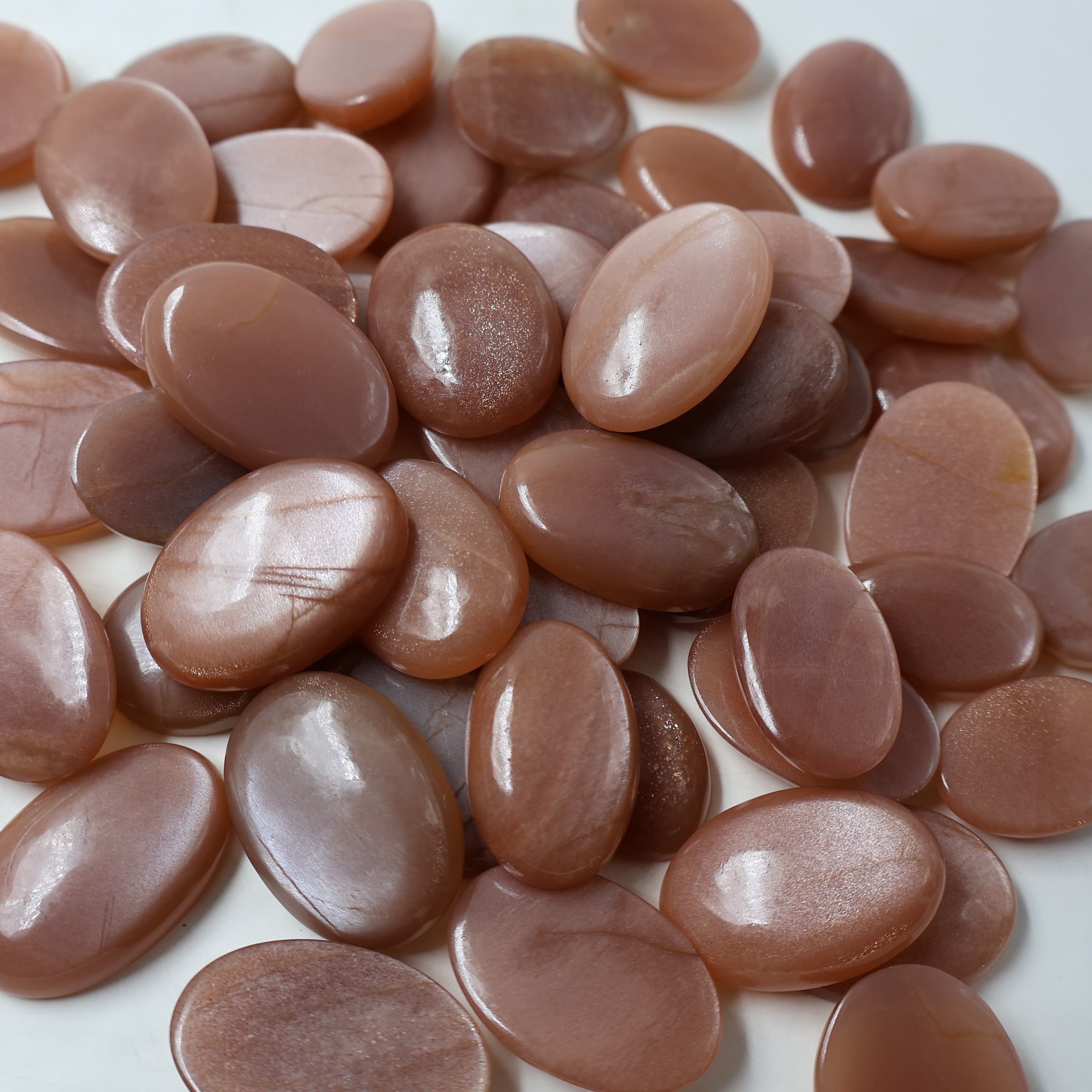 Natural Peach Moonstone  Mix Shape -Size Gemstone (Cabochon ) Peach Moonstone