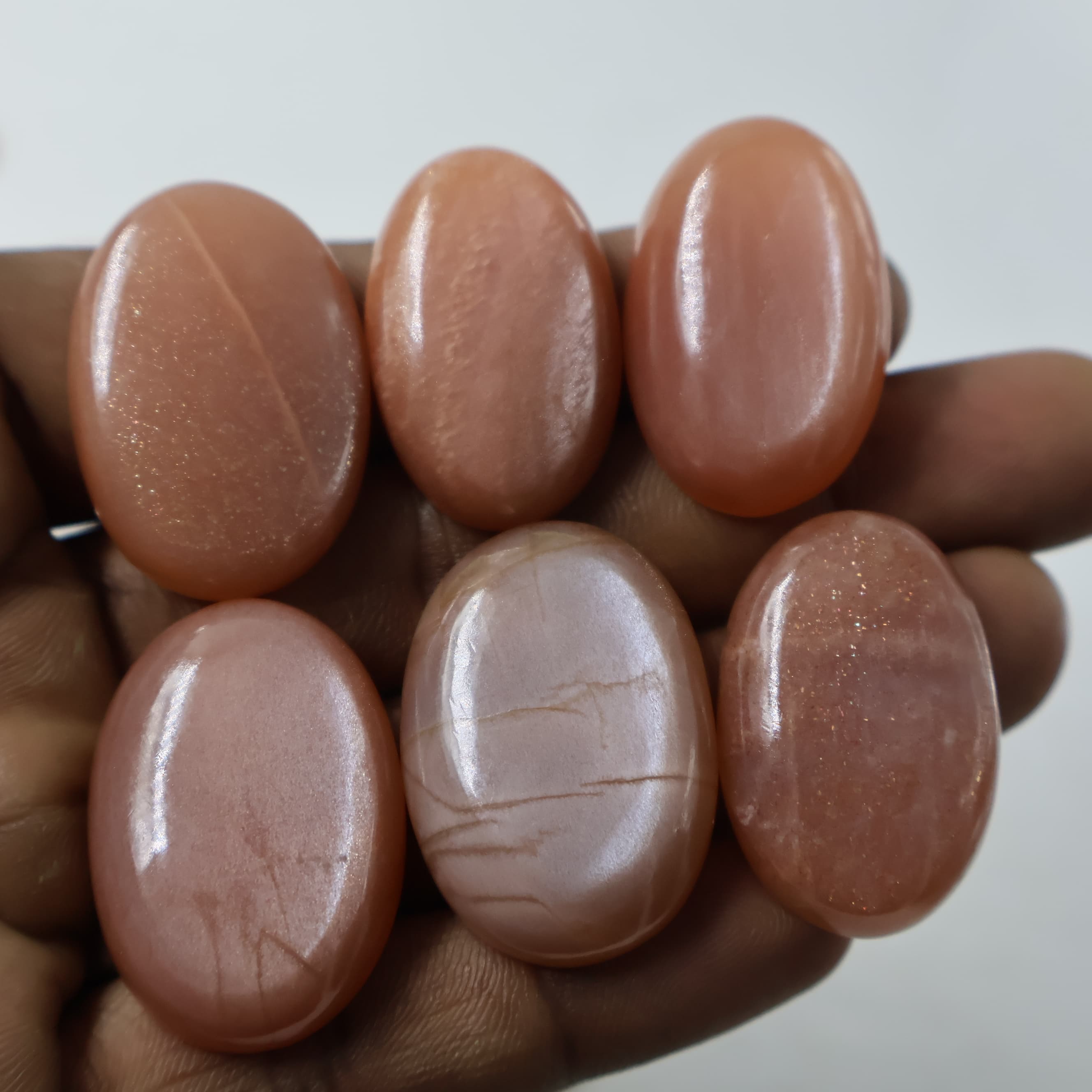 Natural Peach Moonstone  Mix Shape -Size Gemstone (Cabochon ) Peach Moonstone