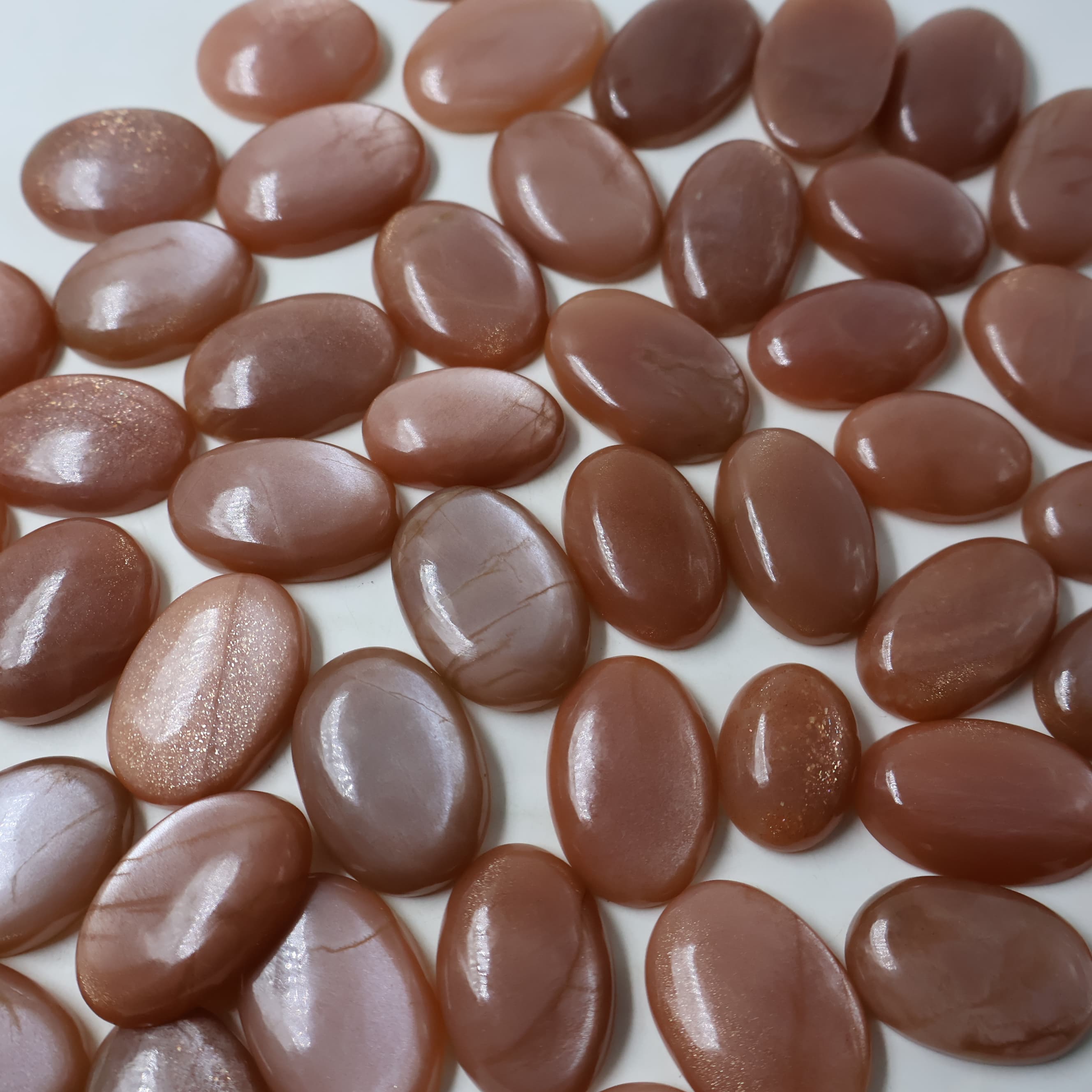 Natural Peach Moonstone  Mix Shape -Size Gemstone (Cabochon ) Peach Moonstone