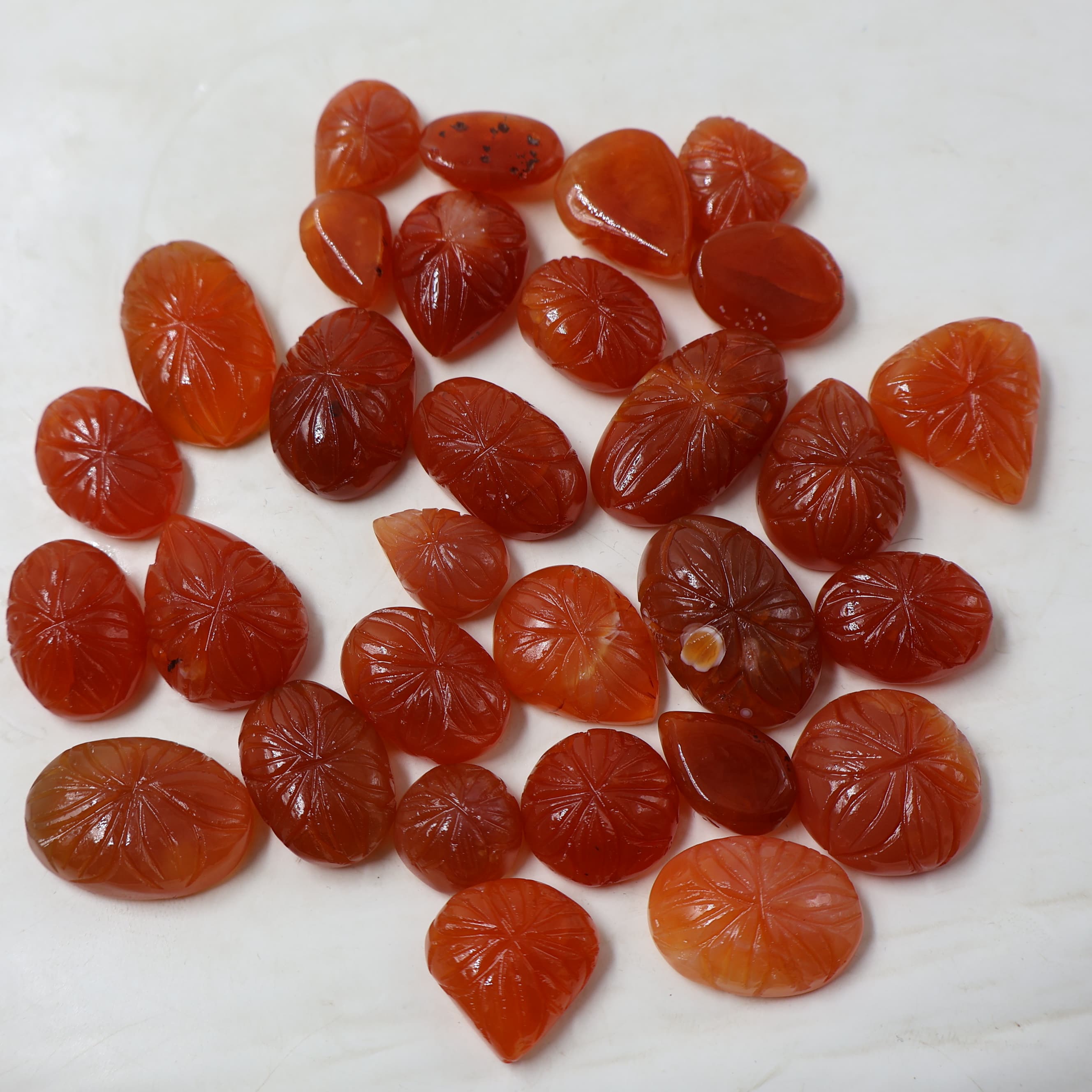 Natural Carnelian Carving Mix Shape -Size Gemstone (Cabochon ) Carnelian 