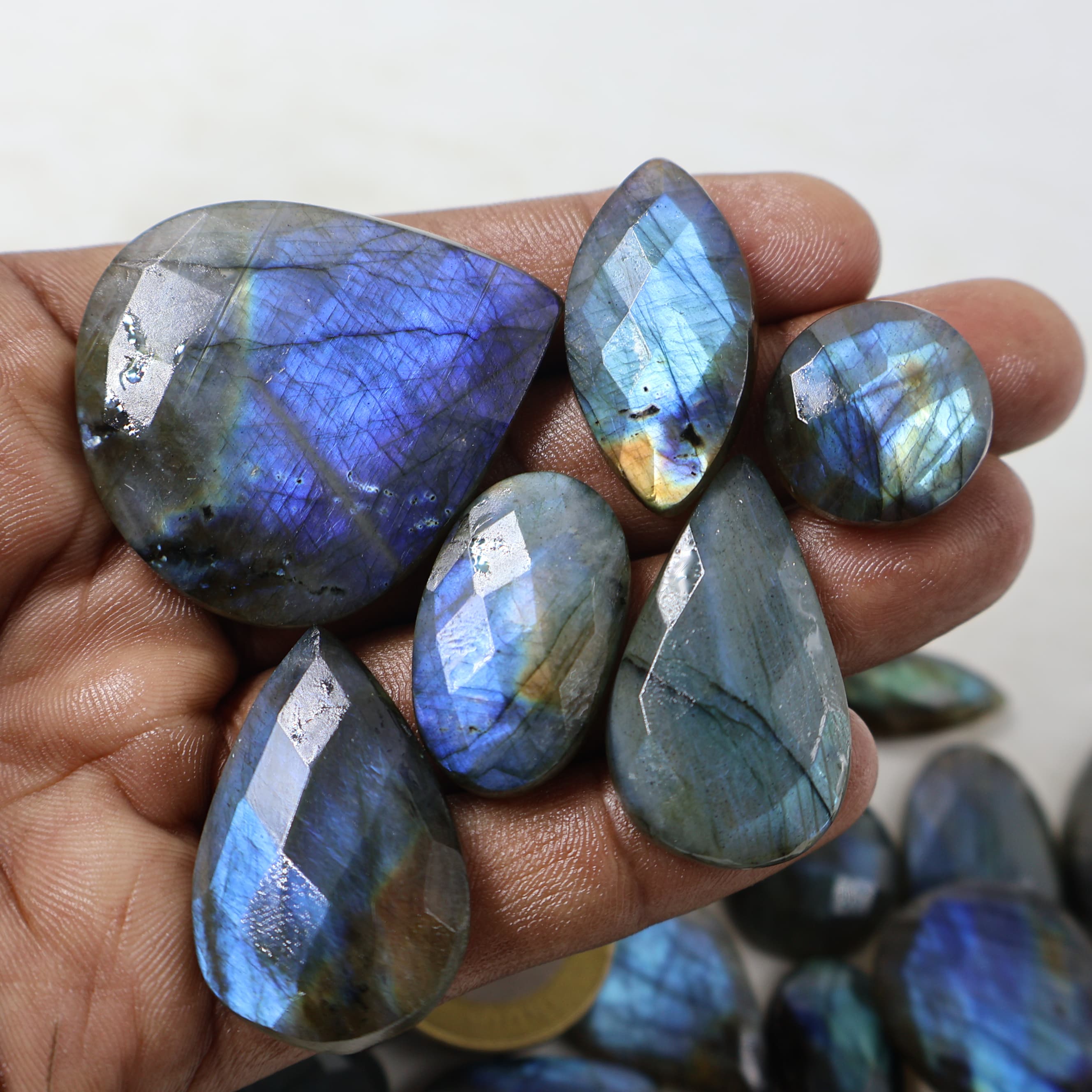 Natural Labraodrite Cut Mix Shape -Size Gemstone (Cabochon ) Labraodrite 