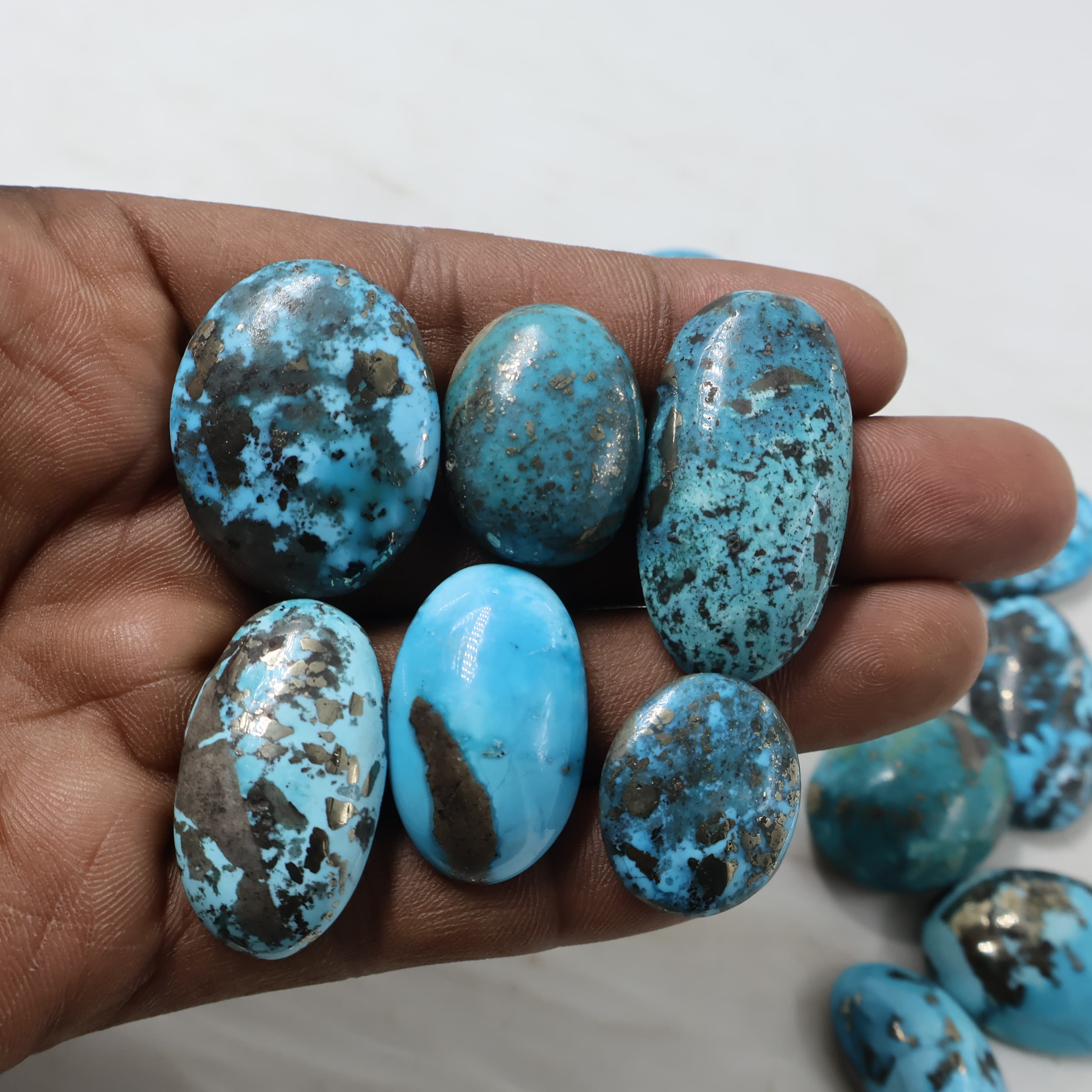 Natural Irani Firoza Mix Shape -Size Gemstone (Cabochon )  Irani Firoza 