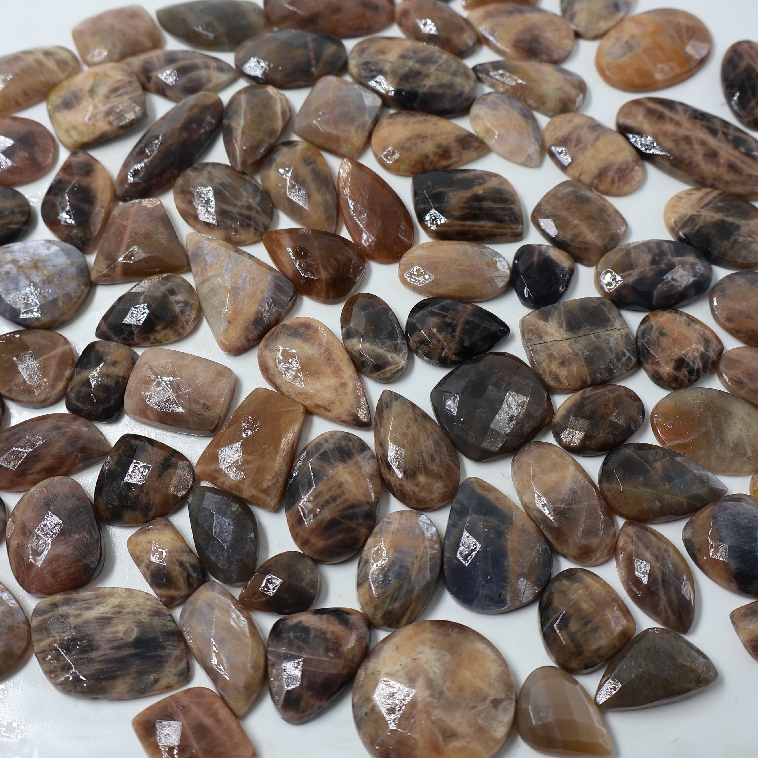 Natural Moonstone Cut Mix Shape -Size Gemstone (Cabochon ) Moonstone 