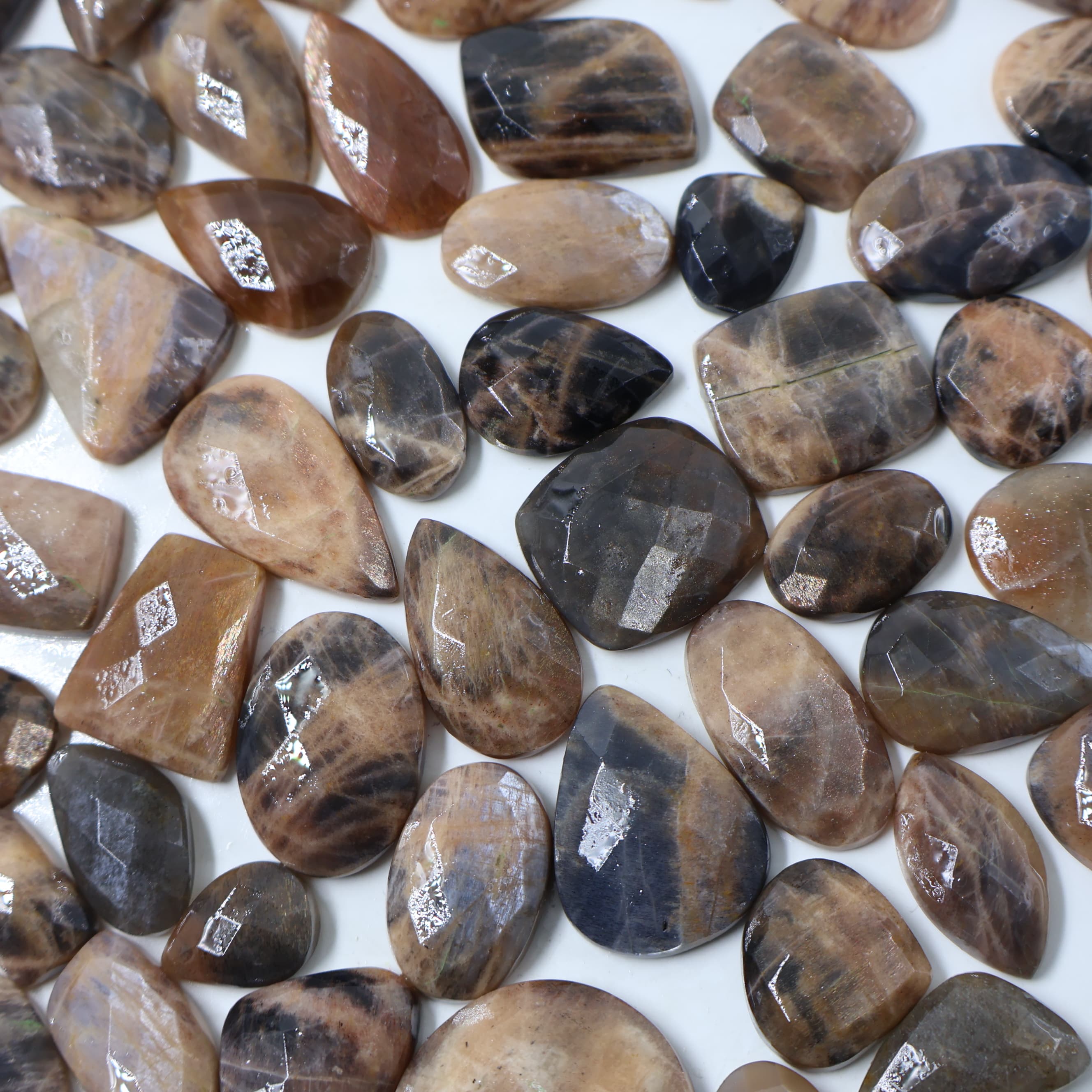 Natural Moonstone Cut Mix Shape -Size Gemstone (Cabochon ) Moonstone 