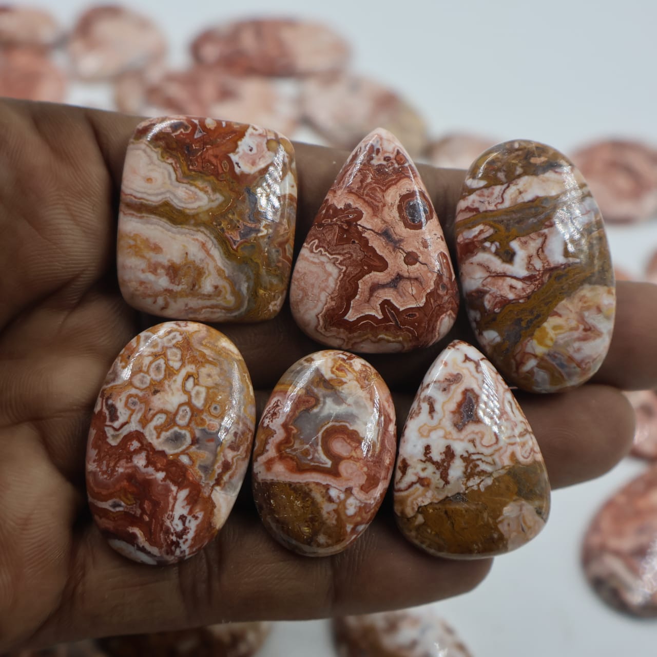 Natural Rosita Jasper Mix Shape -Size Gemstone (Cabochon ) Rosita Jasper 