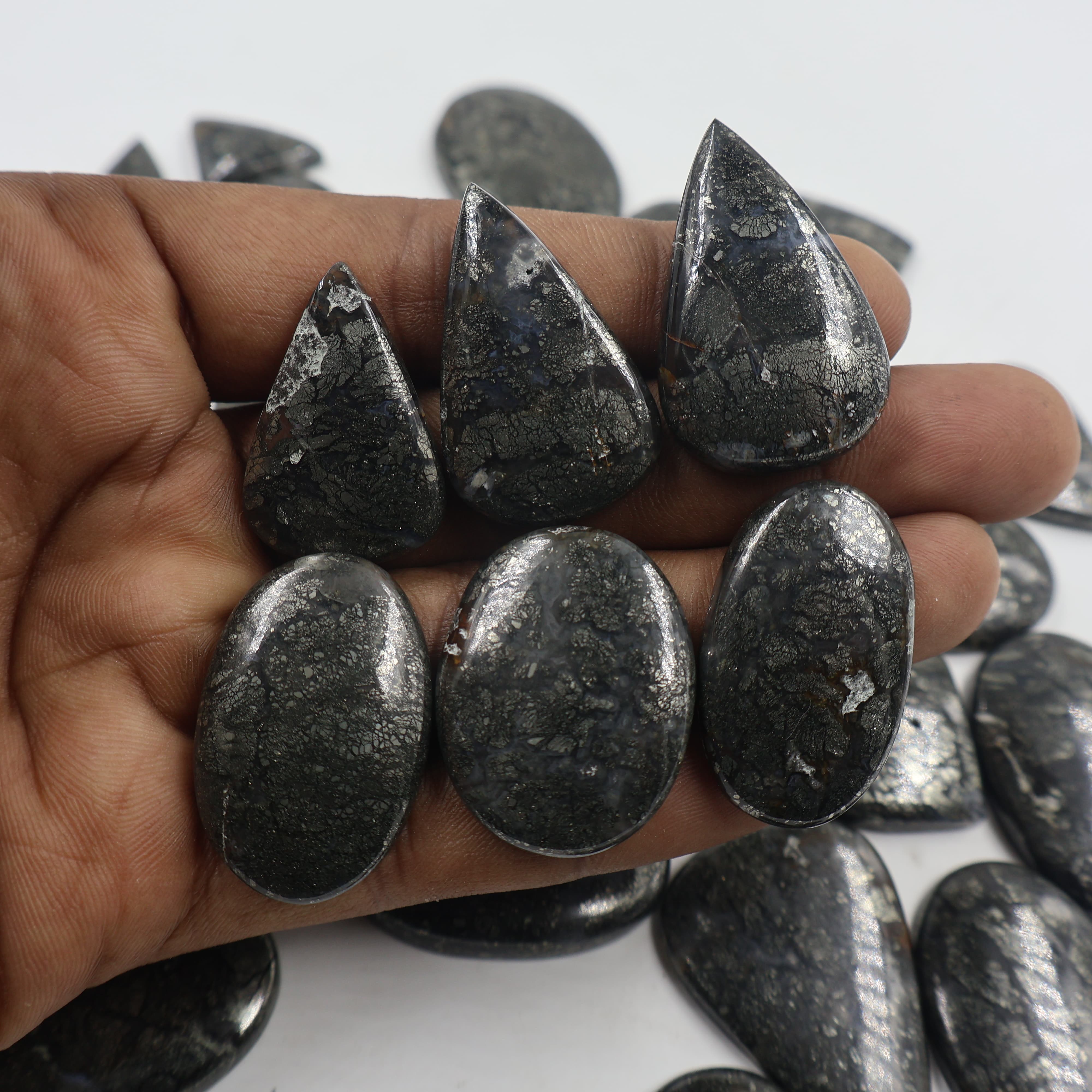Natural Marcasite Mix Shape -Size Gemstone (Cabochon ) Marcasite 