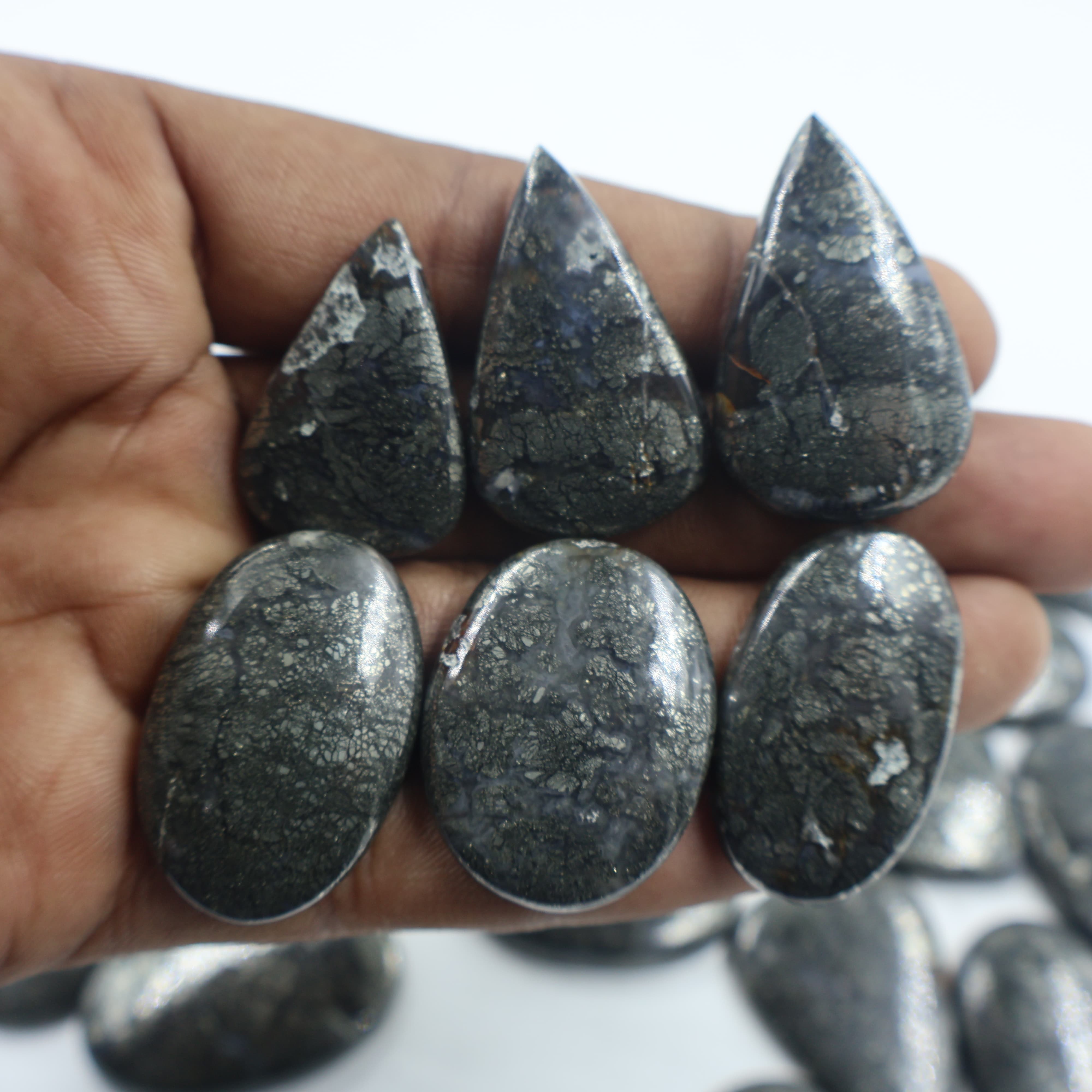 Natural Marcasite Mix Shape -Size Gemstone (Cabochon ) Marcasite 