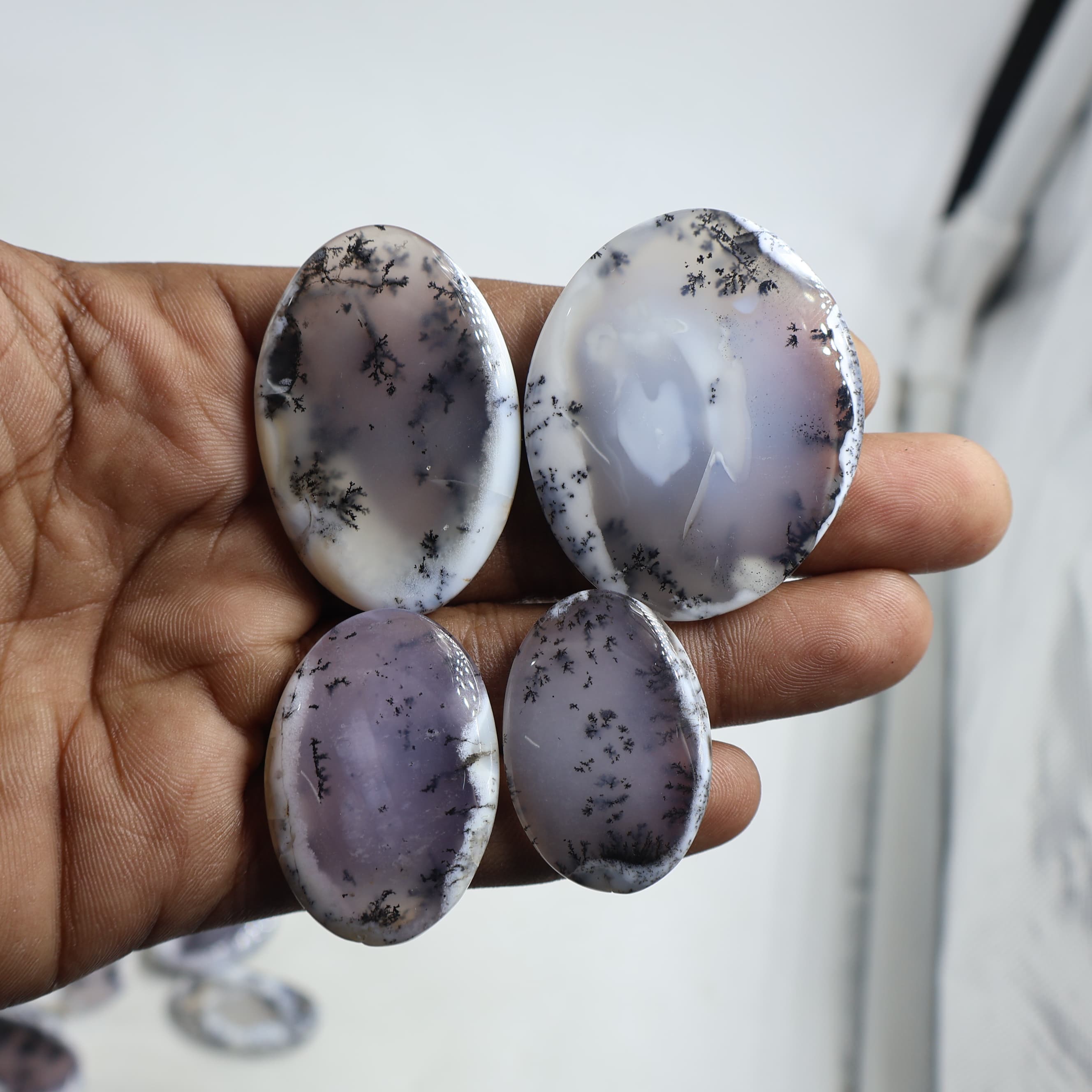 Natural Dendrite Agate Oval Shape -Size Gemstone (Cabochon ) Dendrite Agate