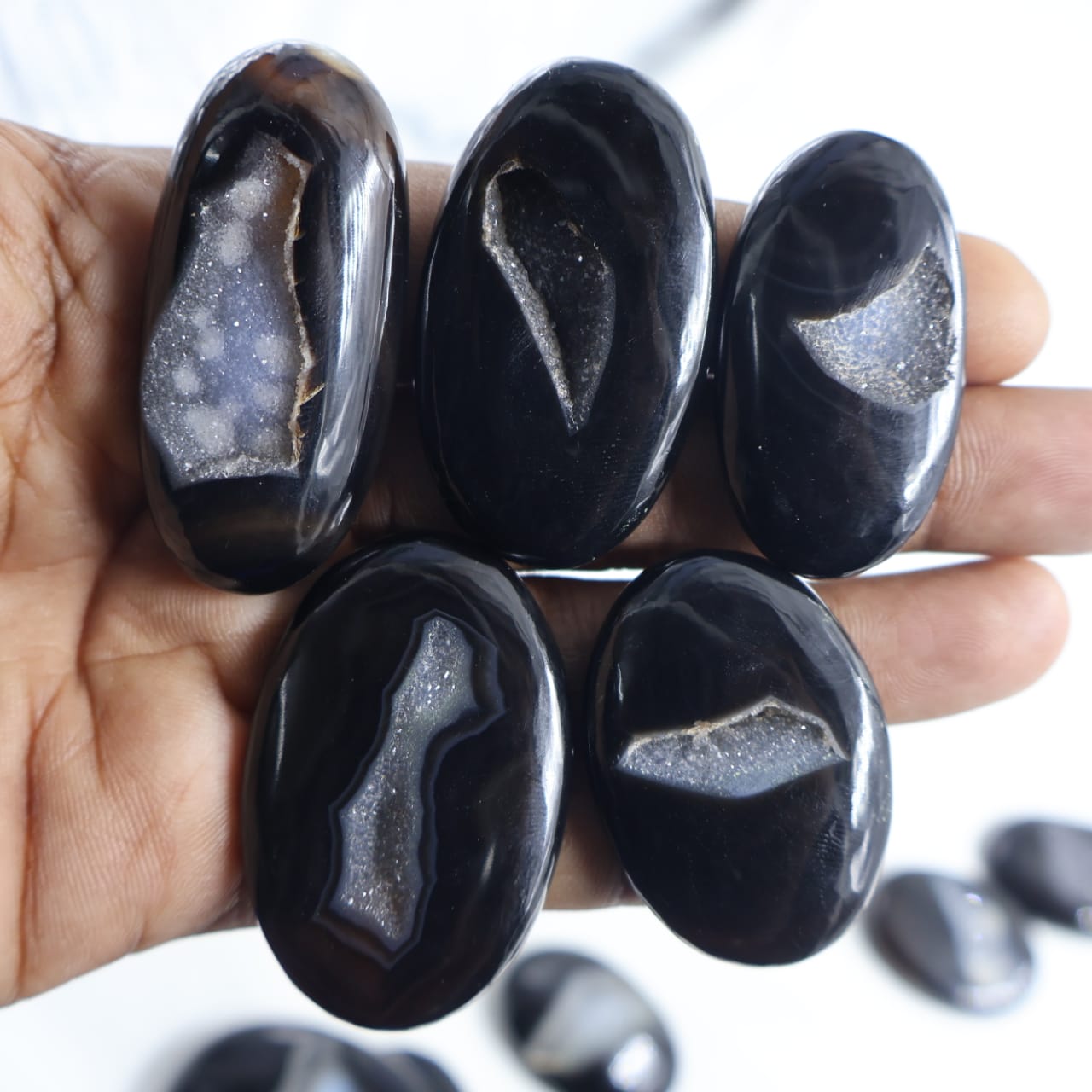 Natural  Window Druzy Oval Shape -Size Gemstone (Cabochon ) Window Druzy