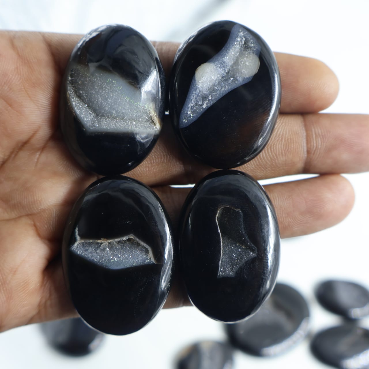 Natural  Window Druzy Oval Shape -Size Gemstone (Cabochon ) Window Druzy