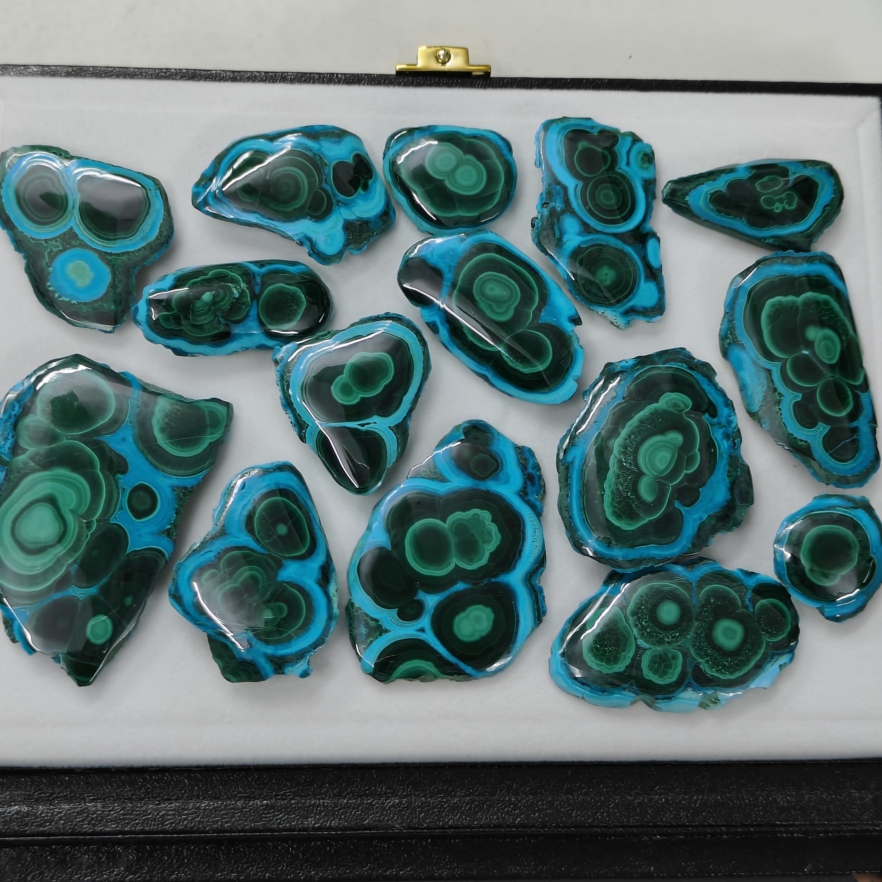 Natural Malachite Chrysocolla  Slice Shape -Size Gemstone (Cabochon ) Malachite Chrysocolla 