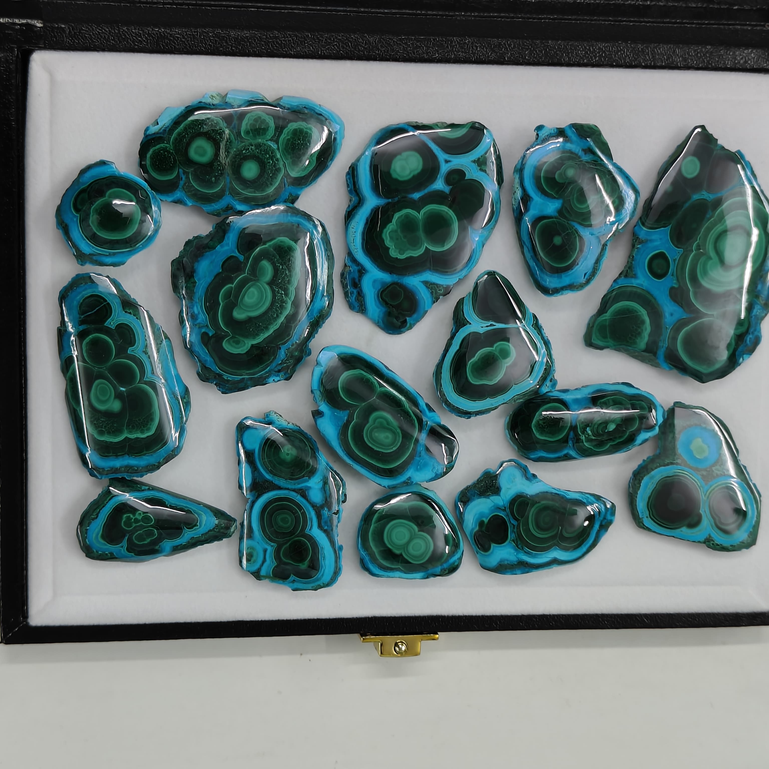 Natural Malachite Chrysocolla  Slice Shape -Size Gemstone (Cabochon ) Malachite Chrysocolla 