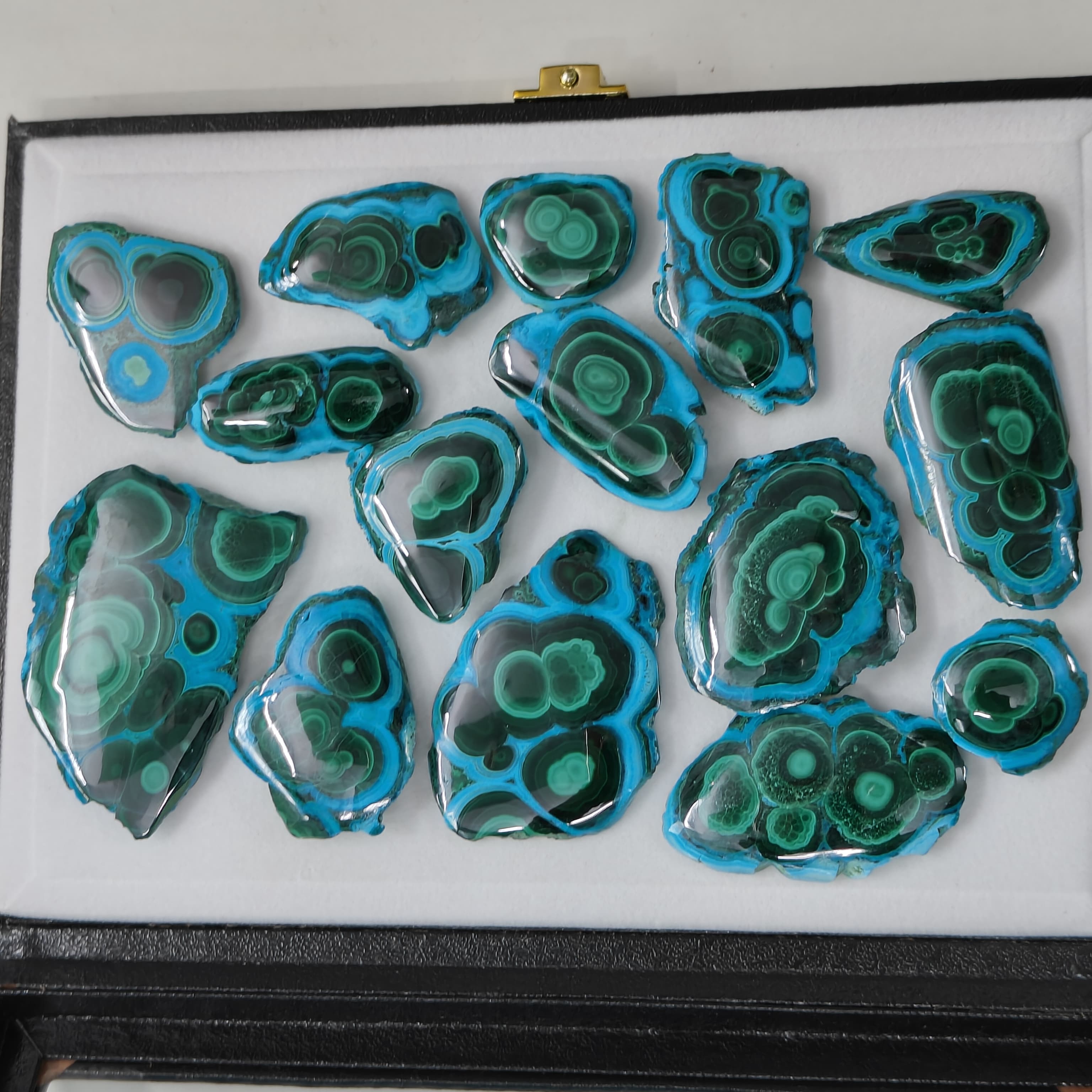 Natural Malachite Chrysocolla  Slice Shape -Size Gemstone (Cabochon ) Malachite Chrysocolla 