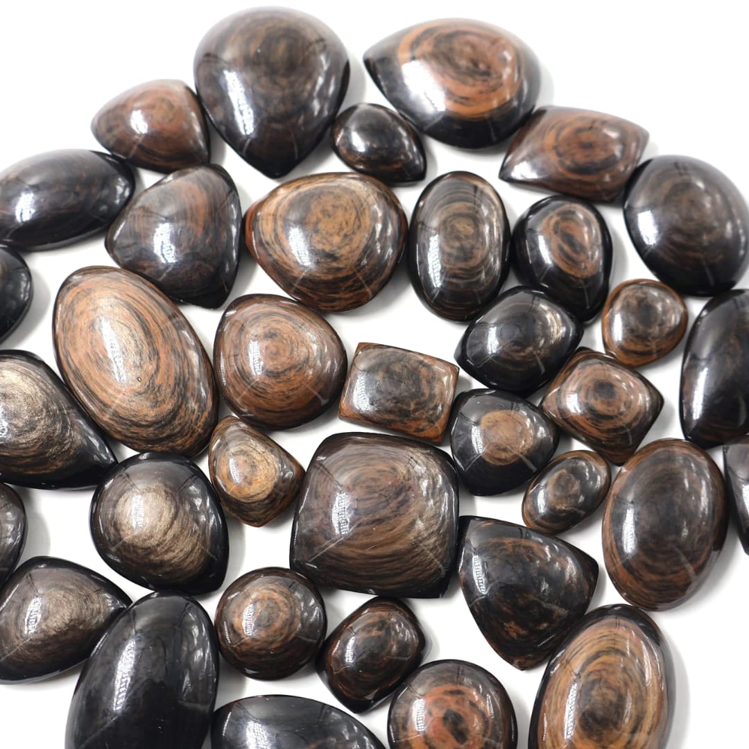 Natural Copper Obsidian Shape -Size Gemstone (Cabochon ) Copper Obsidian