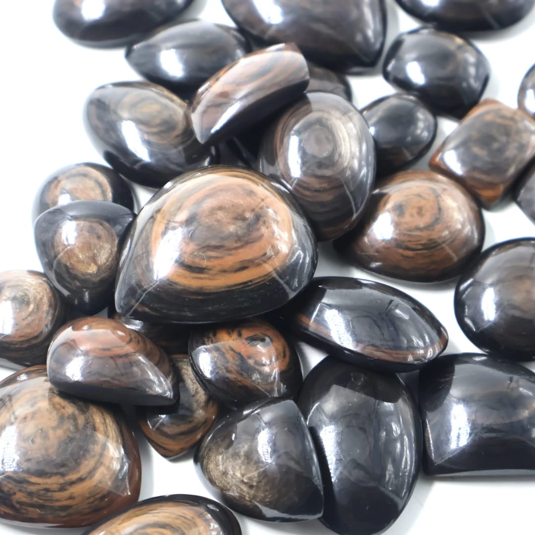 Natural Copper Obsidian Shape -Size Gemstone (Cabochon ) Copper Obsidian