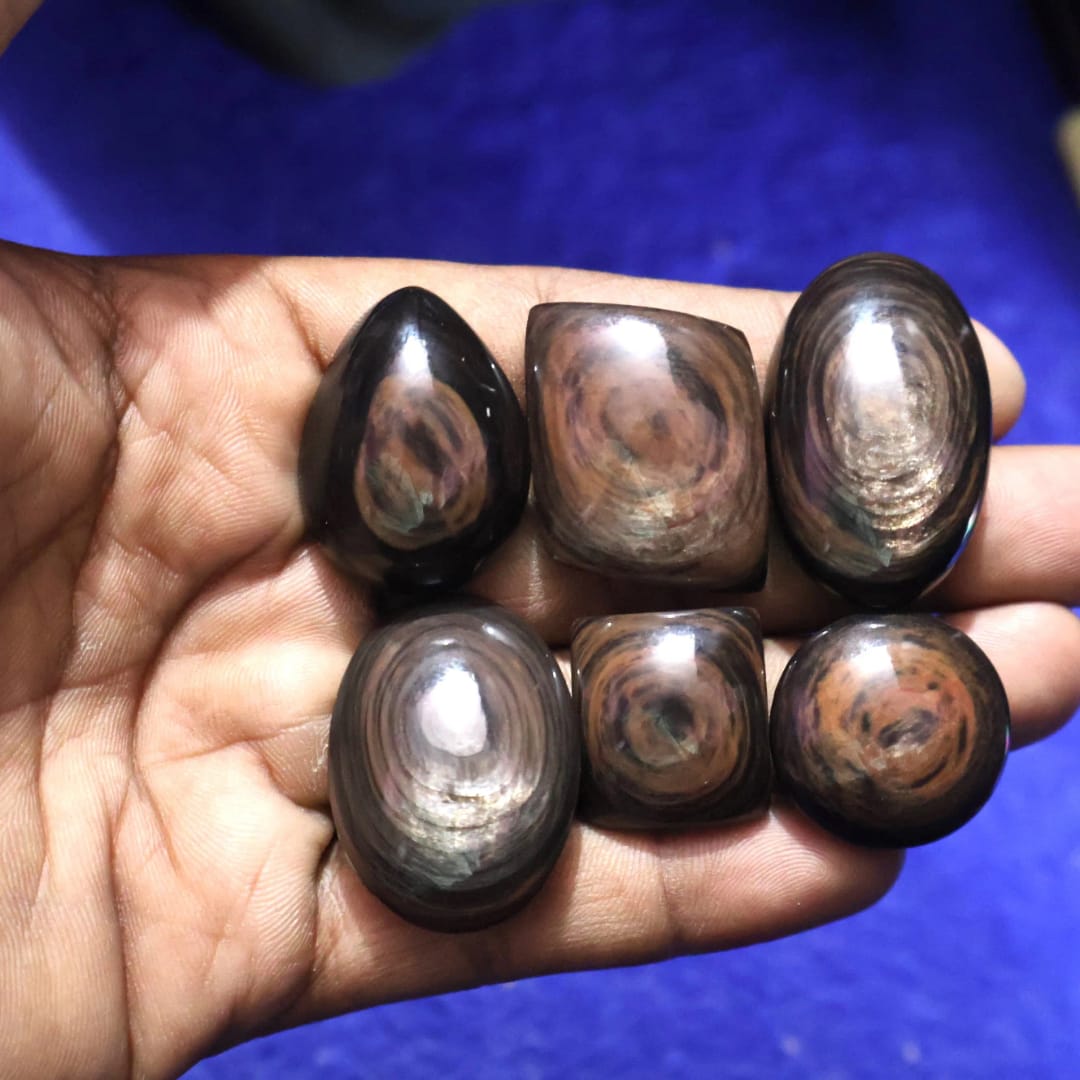 Natural Copper Obsidian Shape -Size Gemstone (Cabochon ) Copper Obsidian