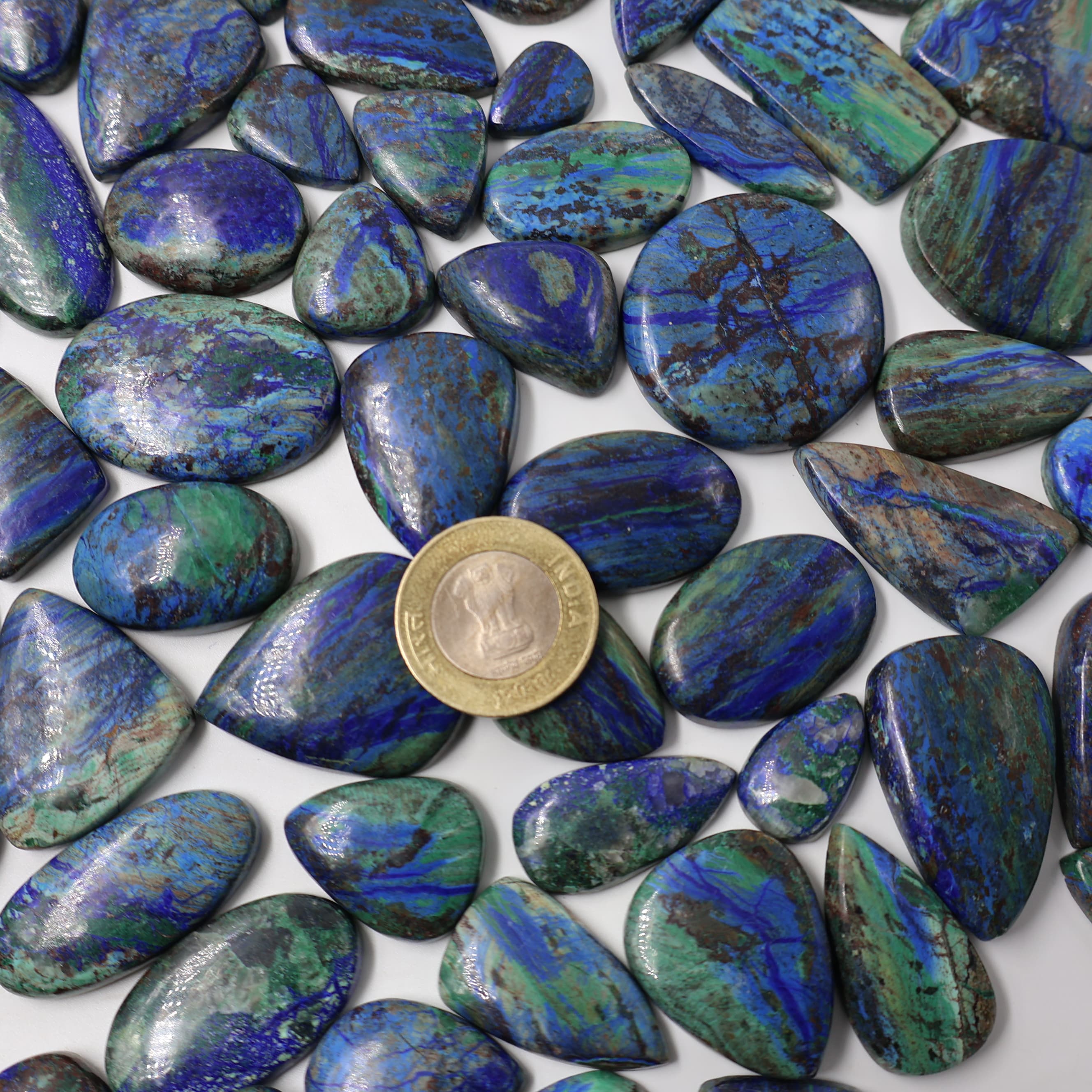 Natural Azurite Shattuckite  Mix Shape -Size Gemstone (Cabochon ) Azurite Shattuckite