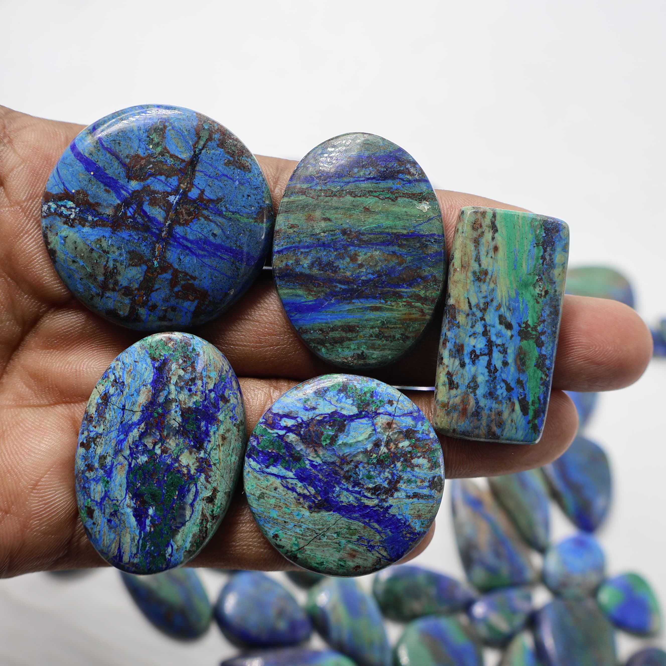 Natural Azurite Shattuckite  Mix Shape -Size Gemstone (Cabochon ) Azurite Shattuckite