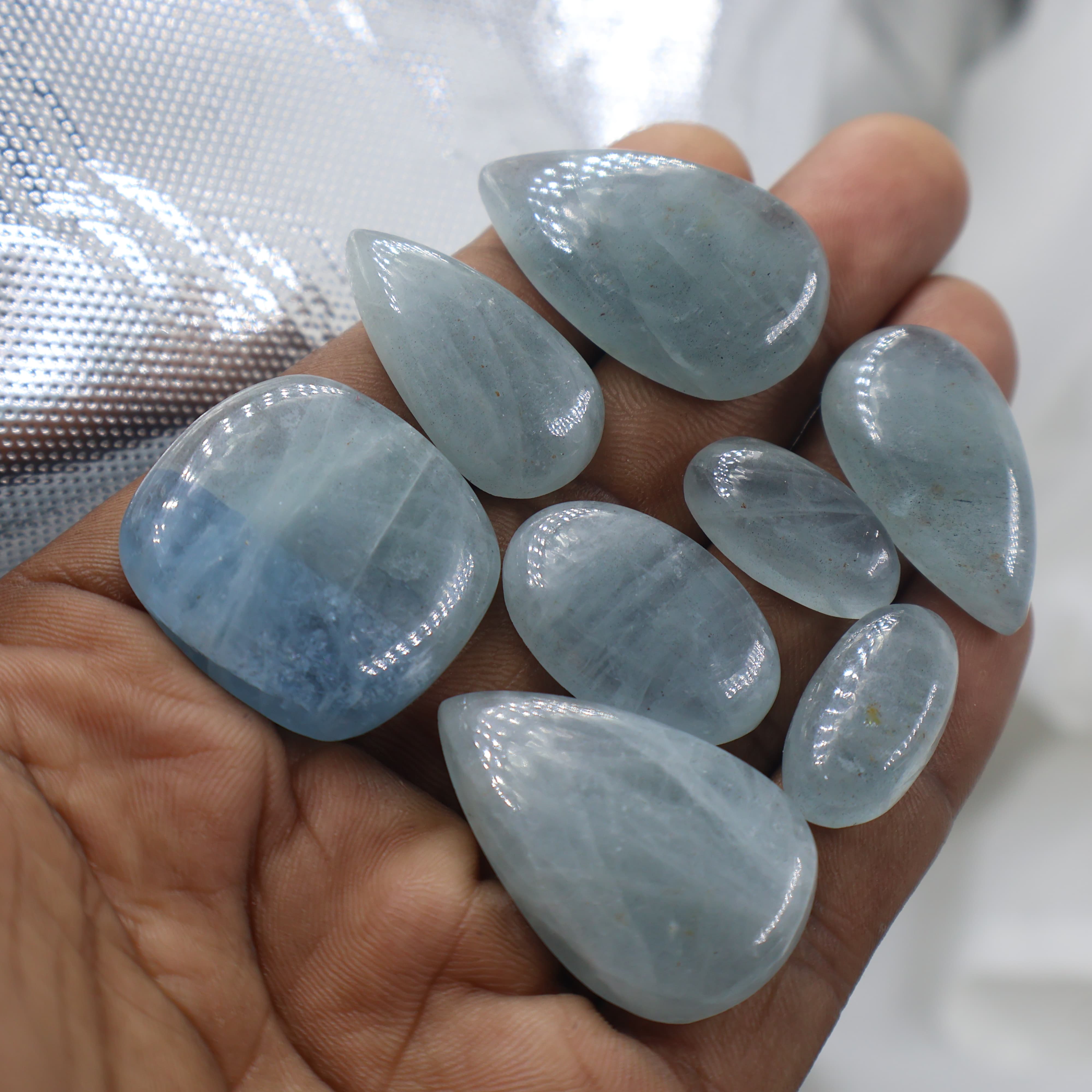 Natural Aquamarine Mix Shape -Size Gemstone (Cabochon ) Aquamarine 