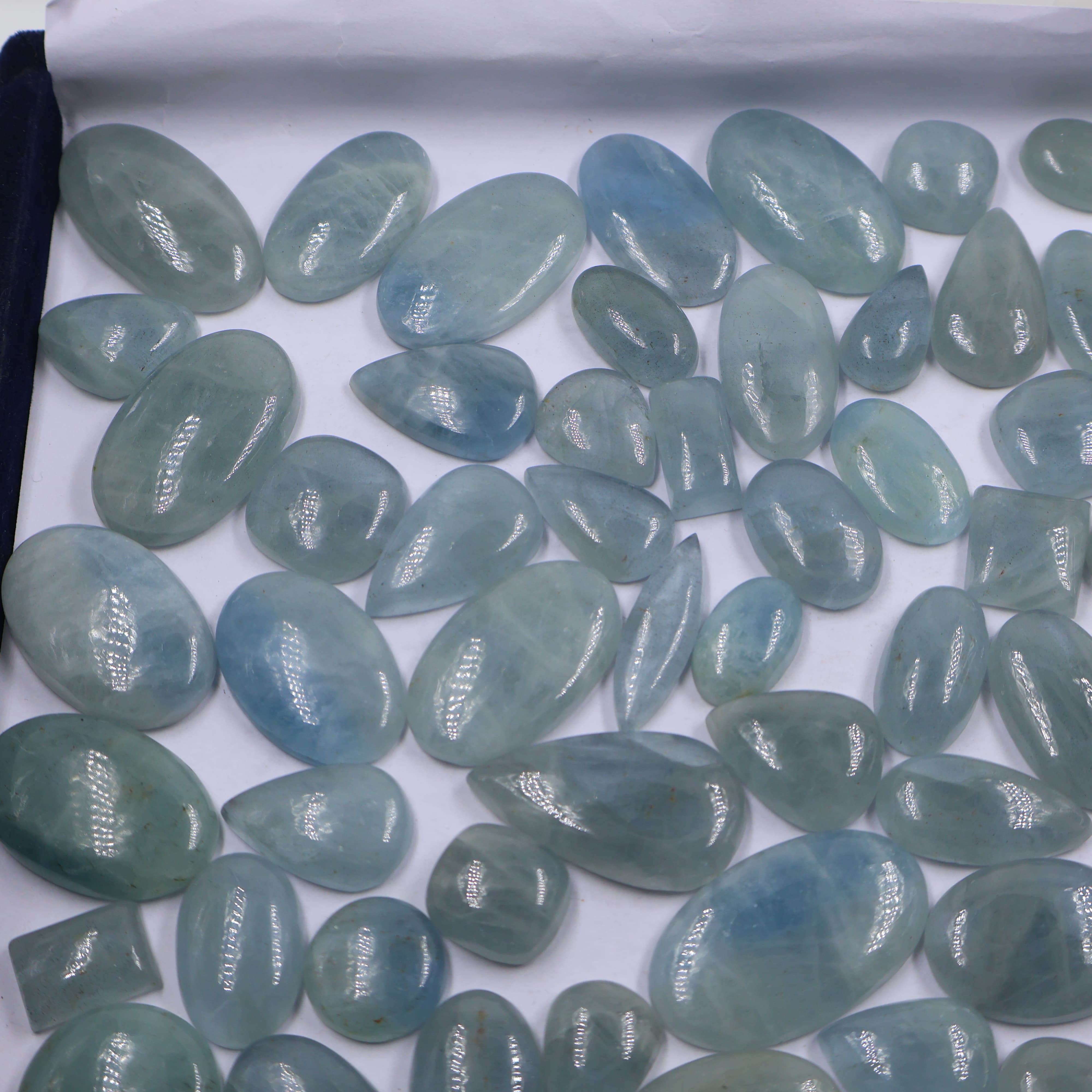 Natural Aquamarine Mix Shape -Size Gemstone (Cabochon ) Aquamarine 