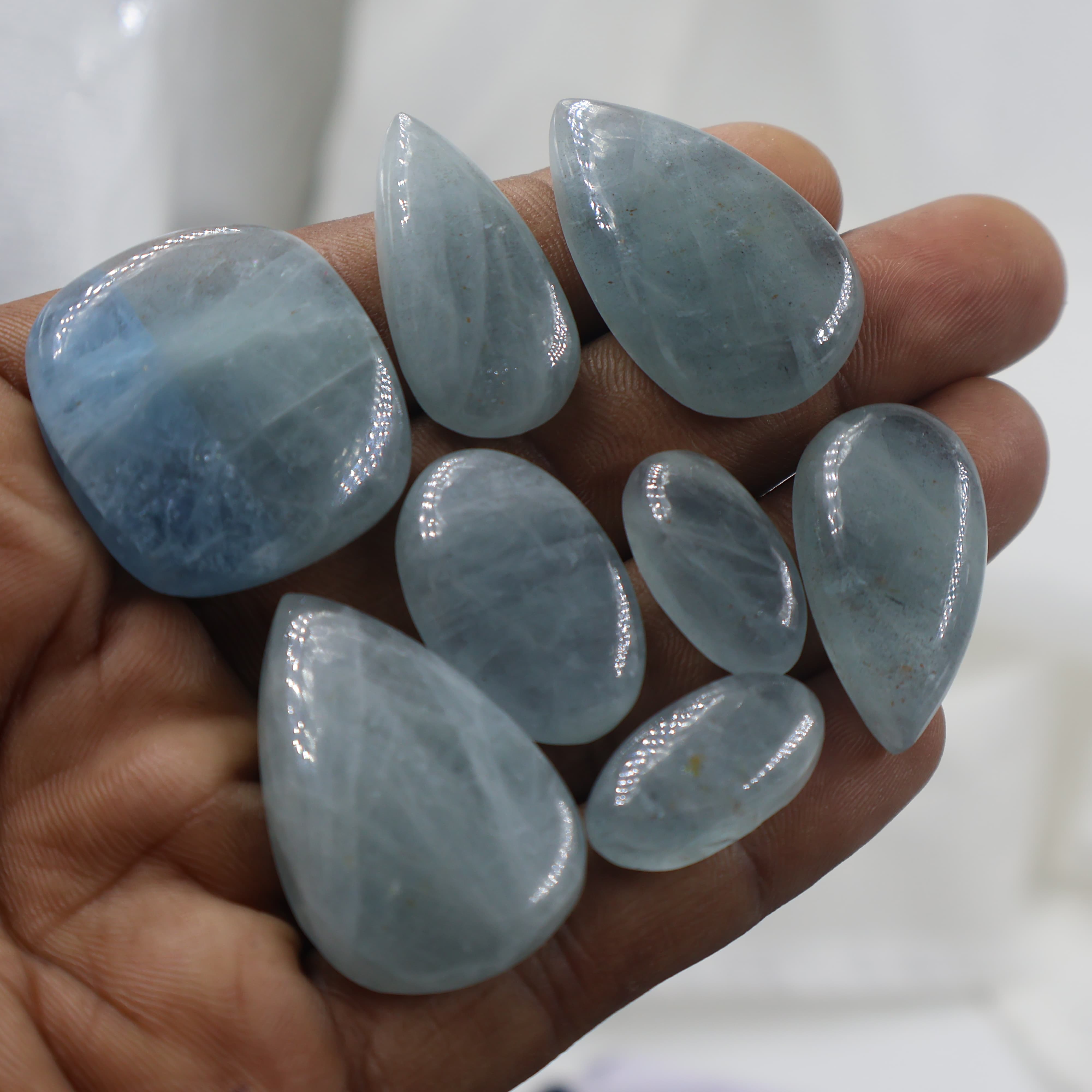 Natural Aquamarine Mix Shape -Size Gemstone (Cabochon ) Aquamarine 