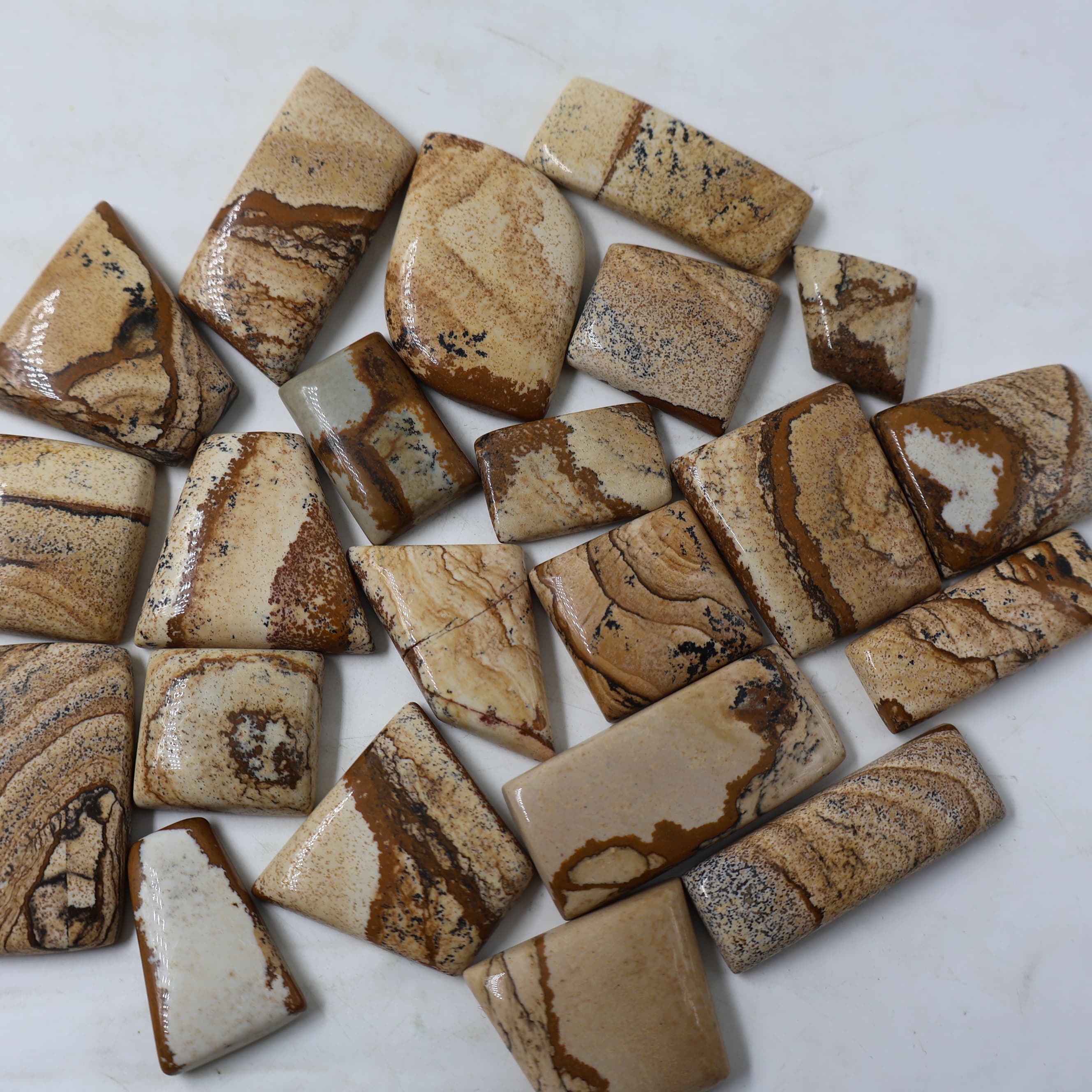 Natural Picture Jasper Square Shape -Size Gemstone (Cabochon ) Picture Jasper
