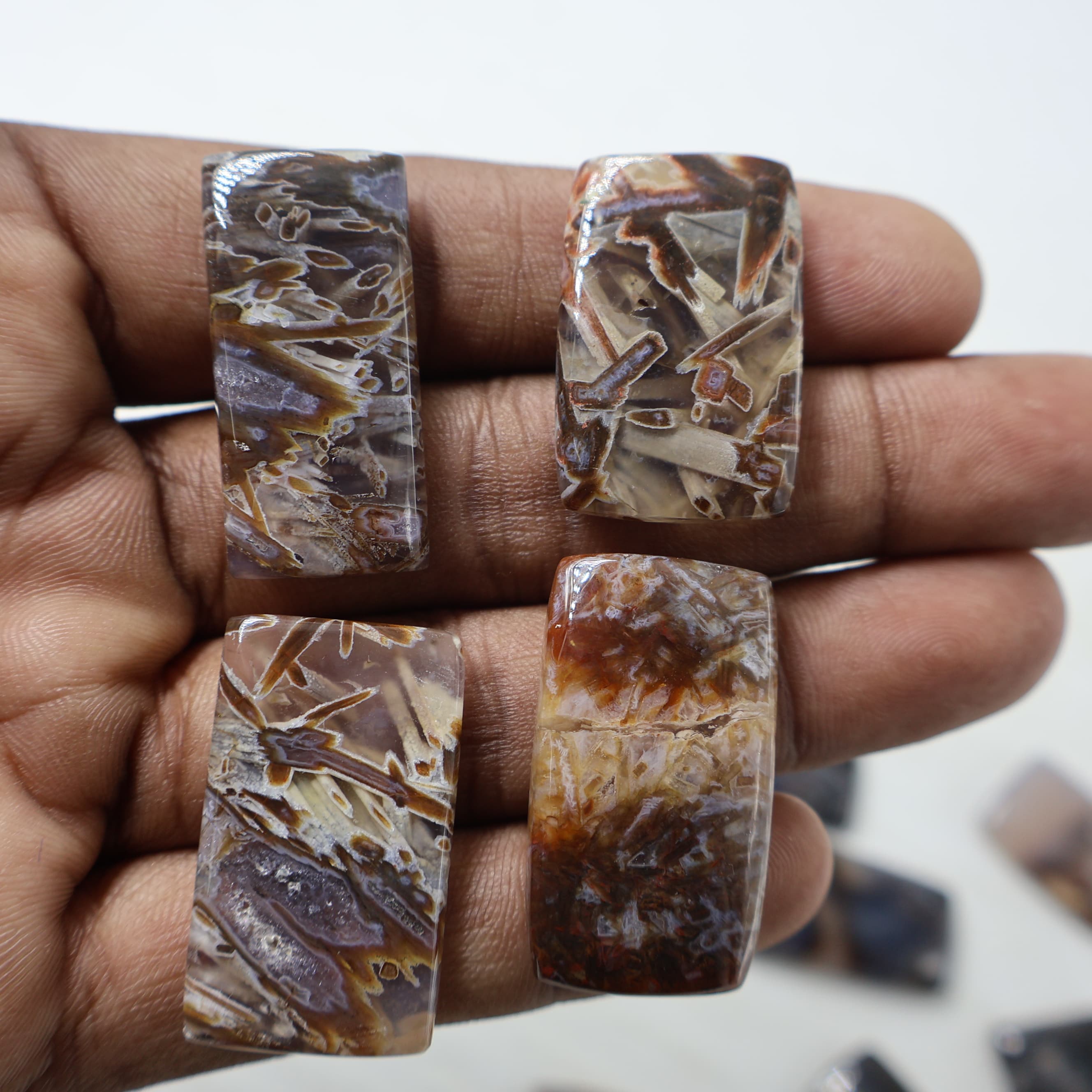 Natural Turkey Agate Square Shape -Size Gemstone (Cabochon ) Turkey Agate