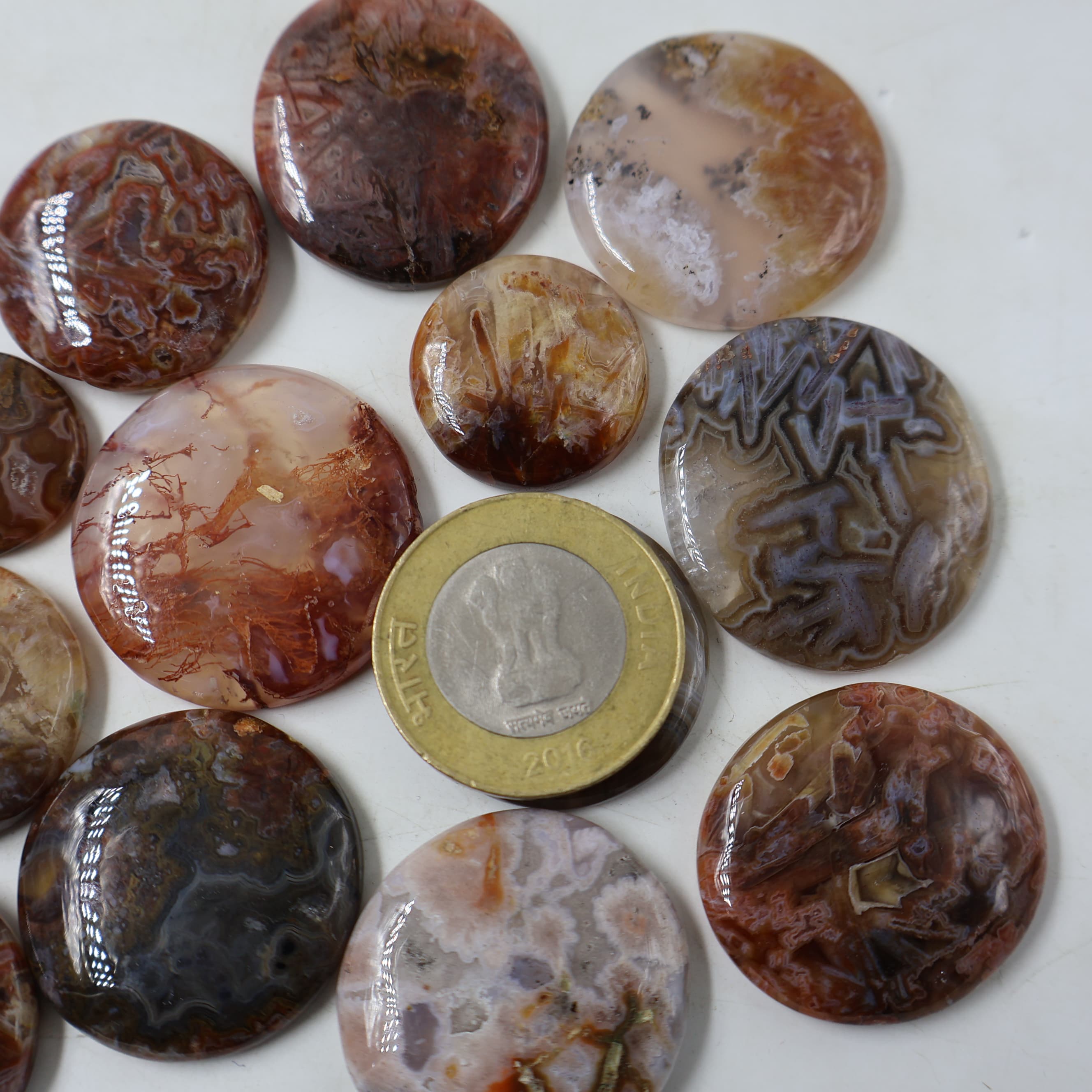 Natural Turkey Agate Round Shape -Size Gemstone (Cabochon ) Turkey Agate