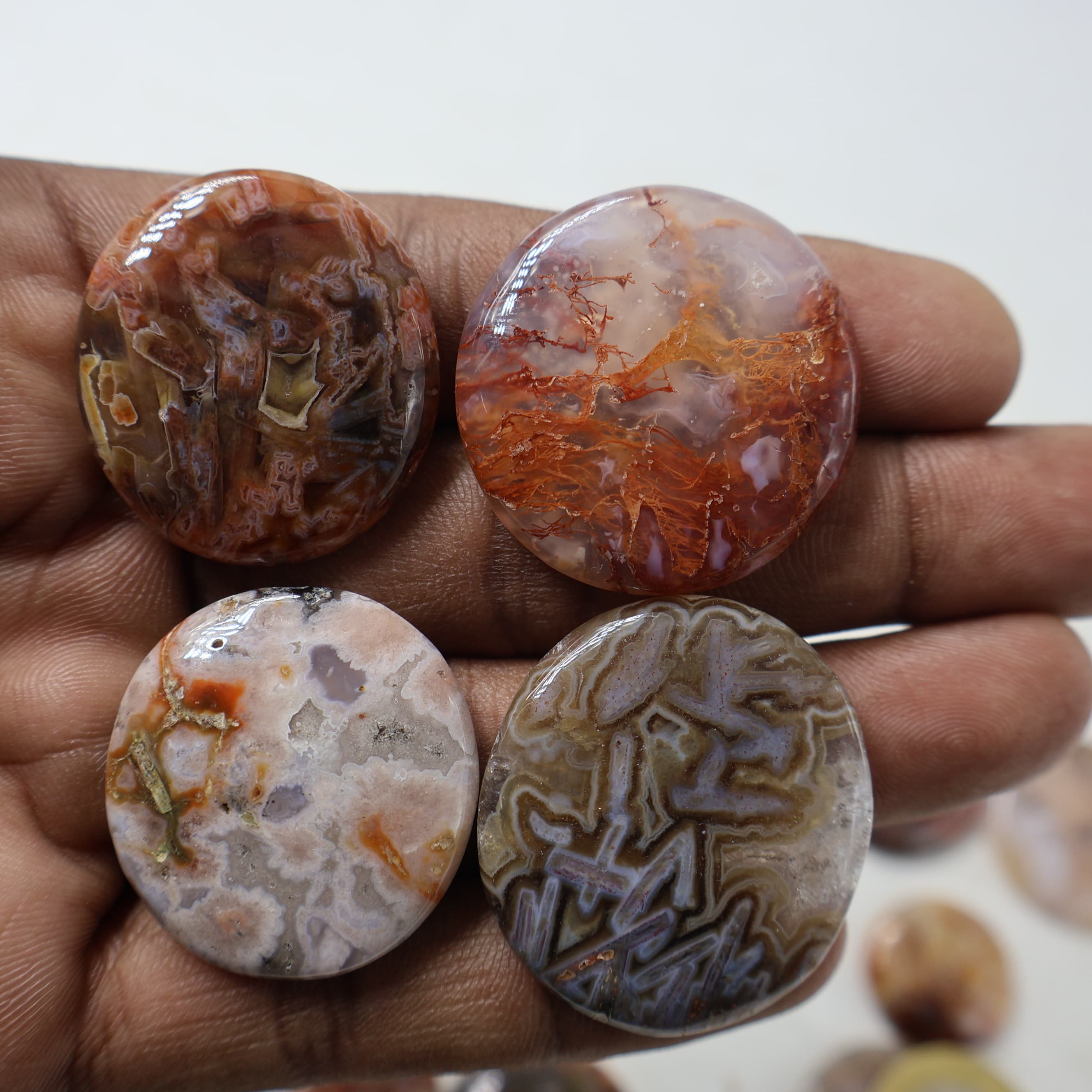 Natural Turkey Agate Round Shape -Size Gemstone (Cabochon ) Turkey Agate