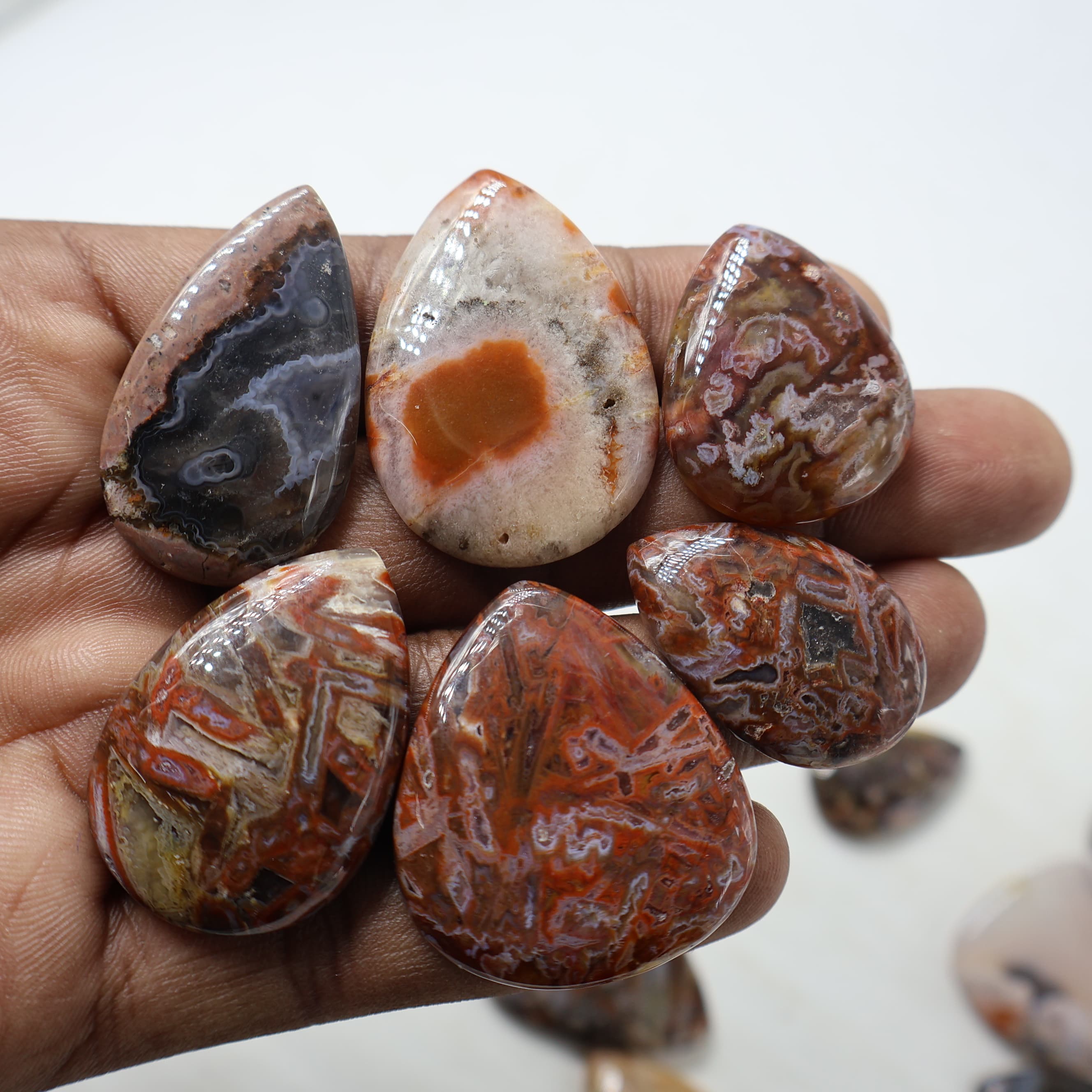 Natural Turkey Agate Pear Shape -Size Gemstone (Cabochon ) Turkey Agate