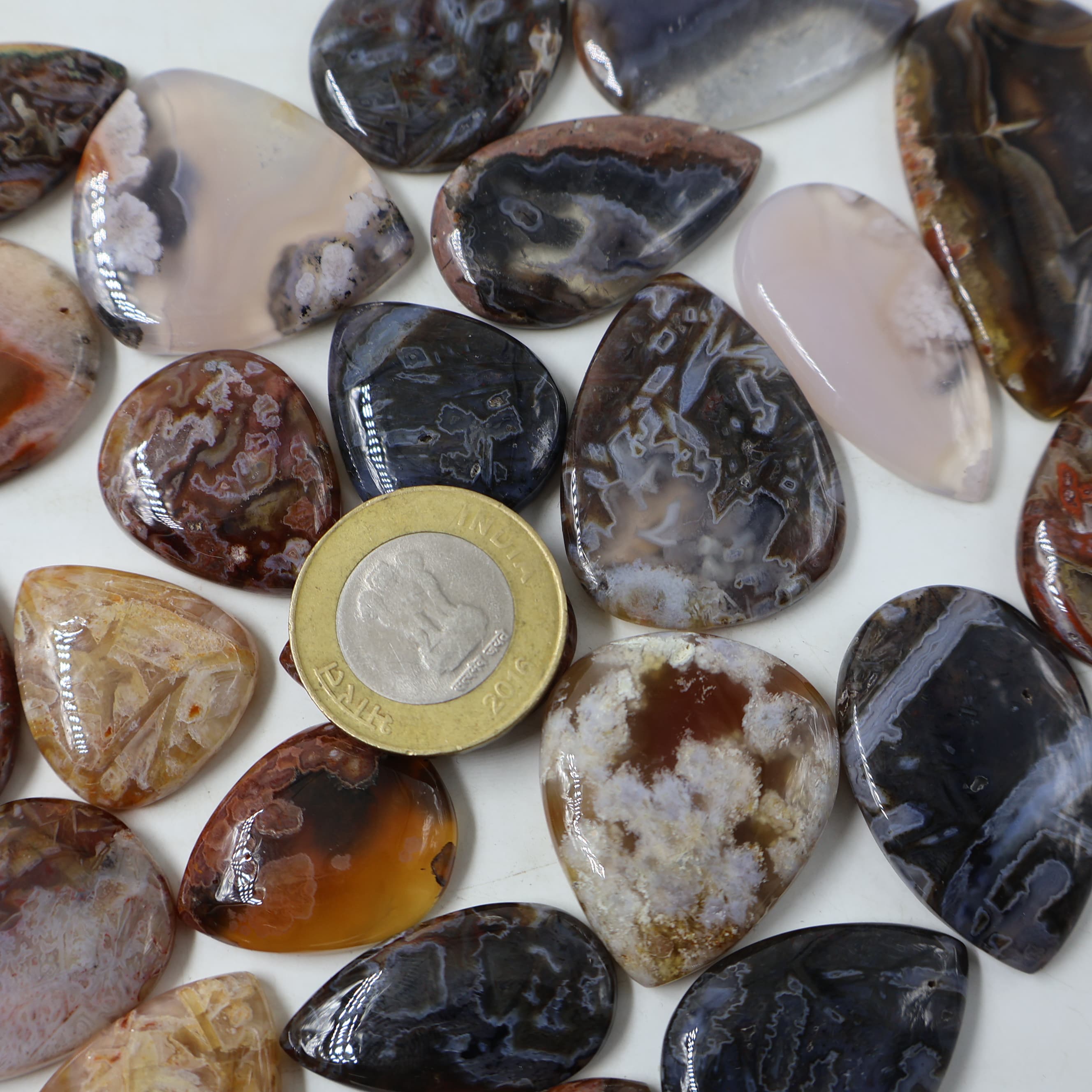 Natural Turkey Agate Pear Shape -Size Gemstone (Cabochon ) Turkey Agate