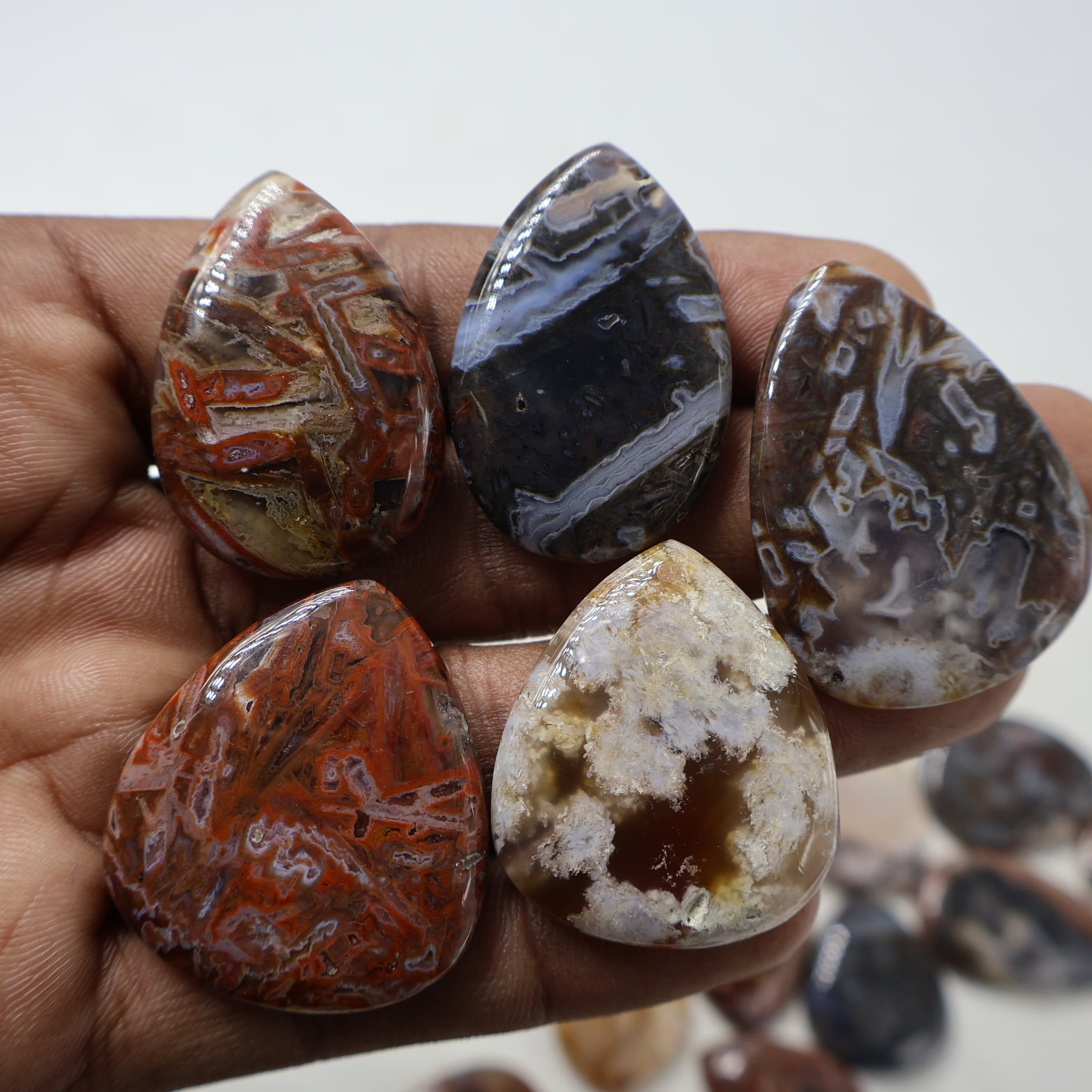 Natural Turkey Agate Pear Shape -Size Gemstone (Cabochon ) Turkey Agate